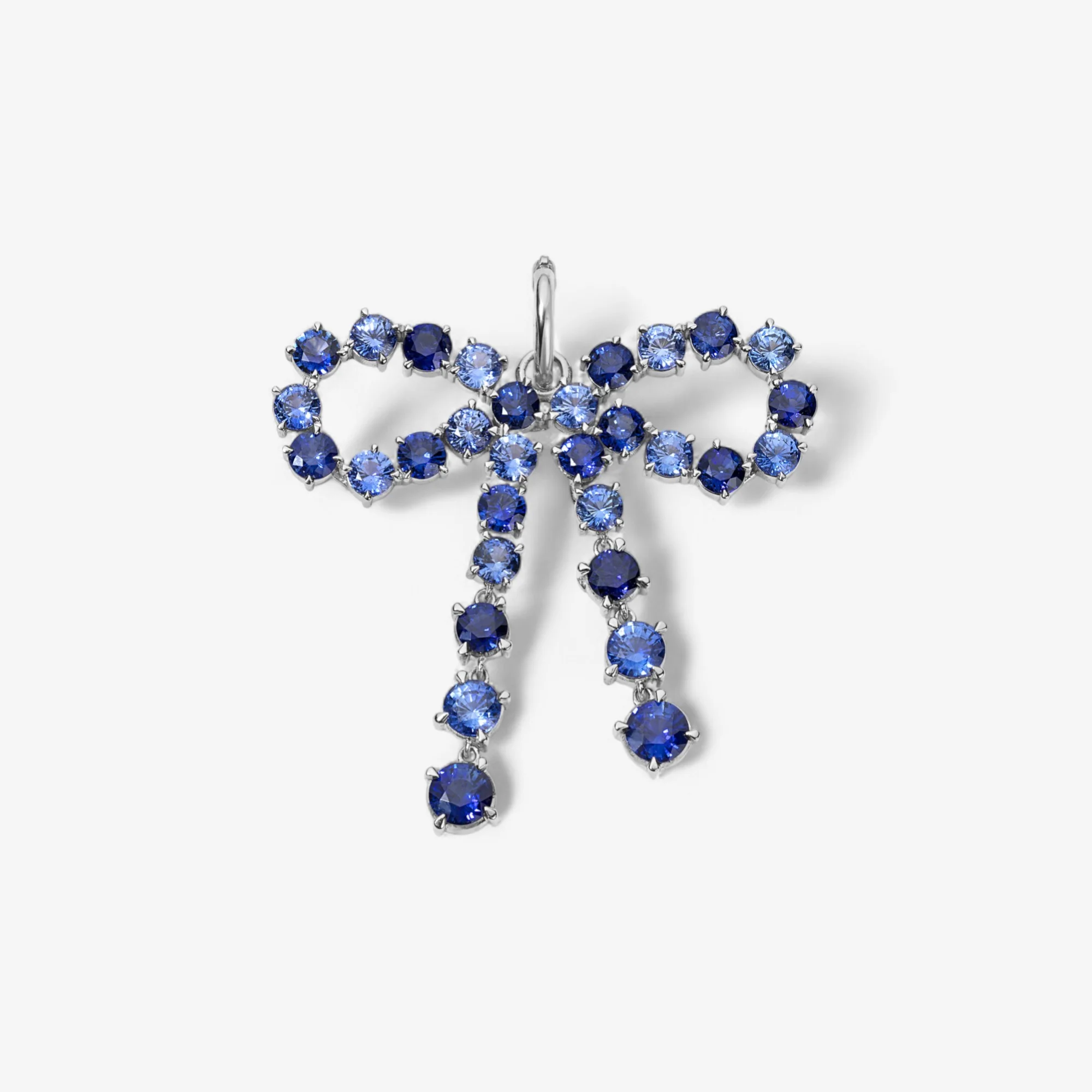 Grace Blue Sapphire Bow Pendant - Image 4