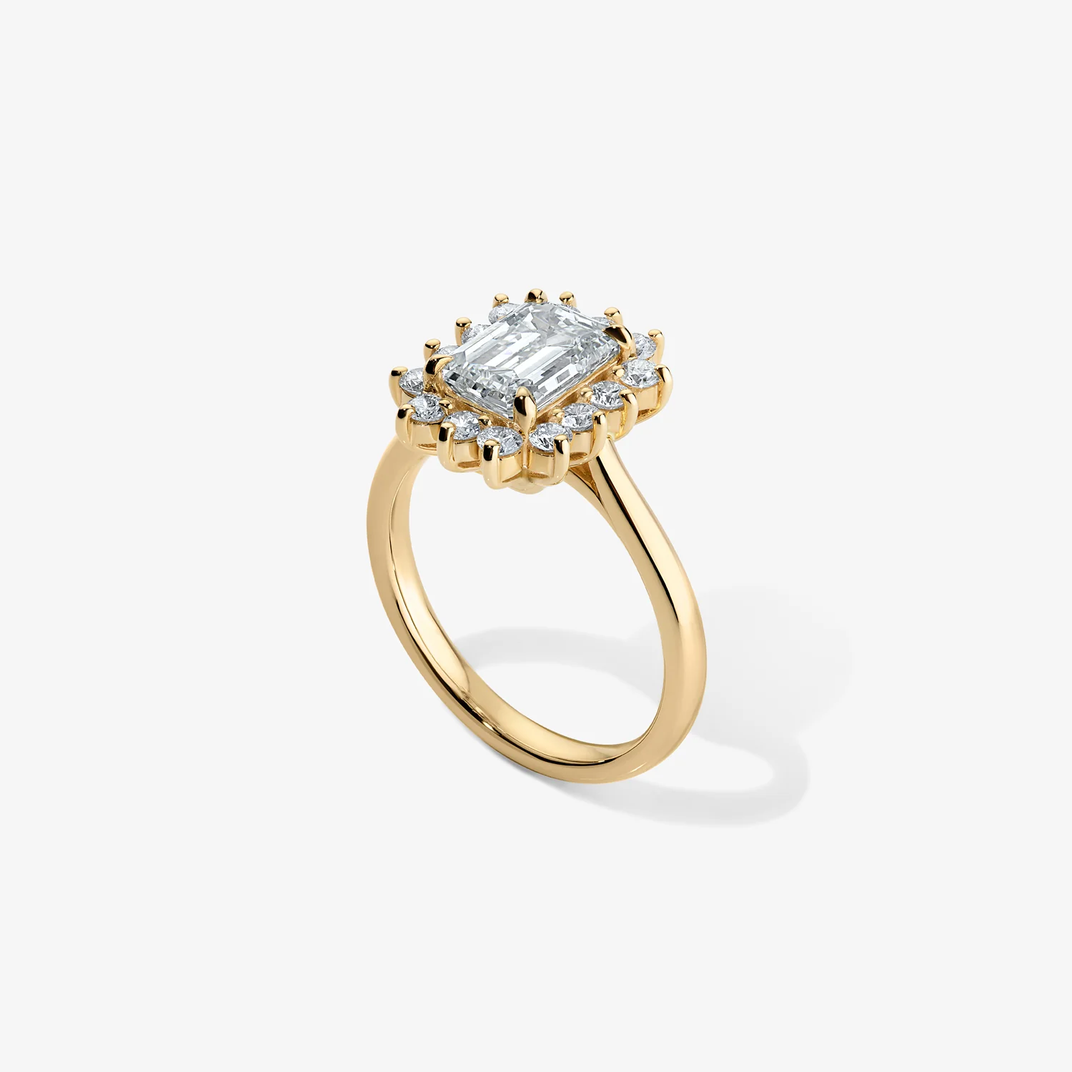 Grace Emerald Diamond Ring with Halo - Image 3
