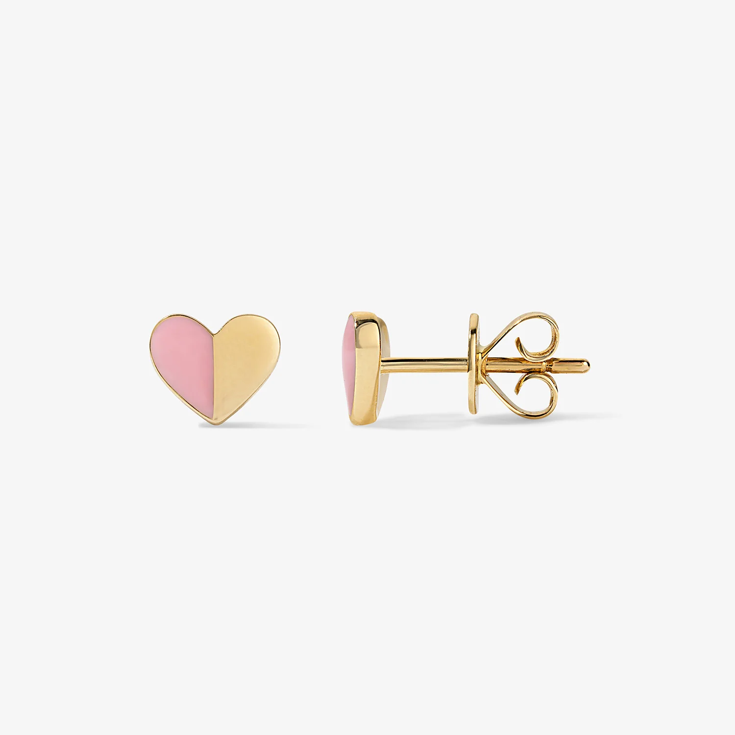 Grace Pink Enamel Heart Studs - Image 2