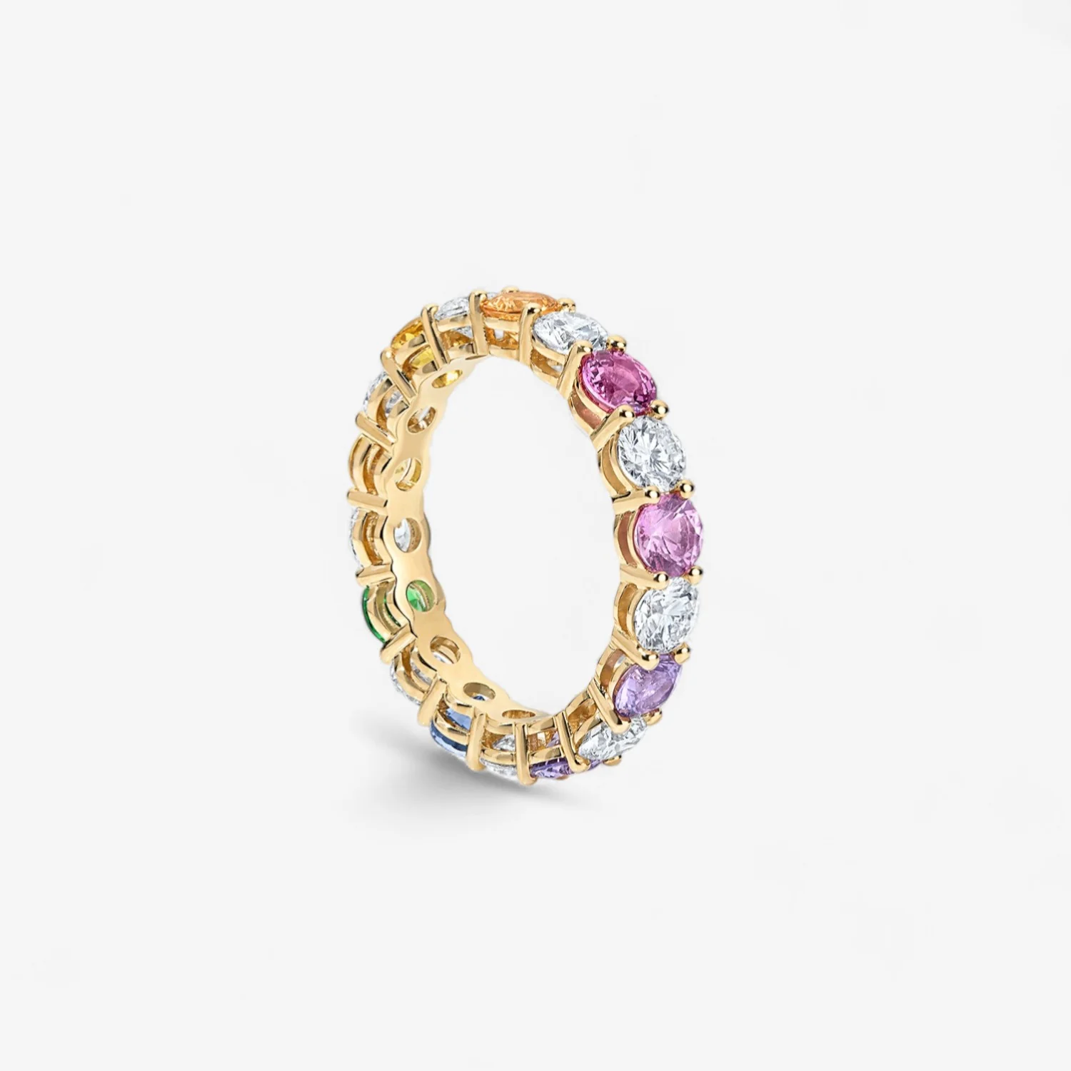 Grace Rainbow Sapphire and Diamond Eternity Band - Image 2