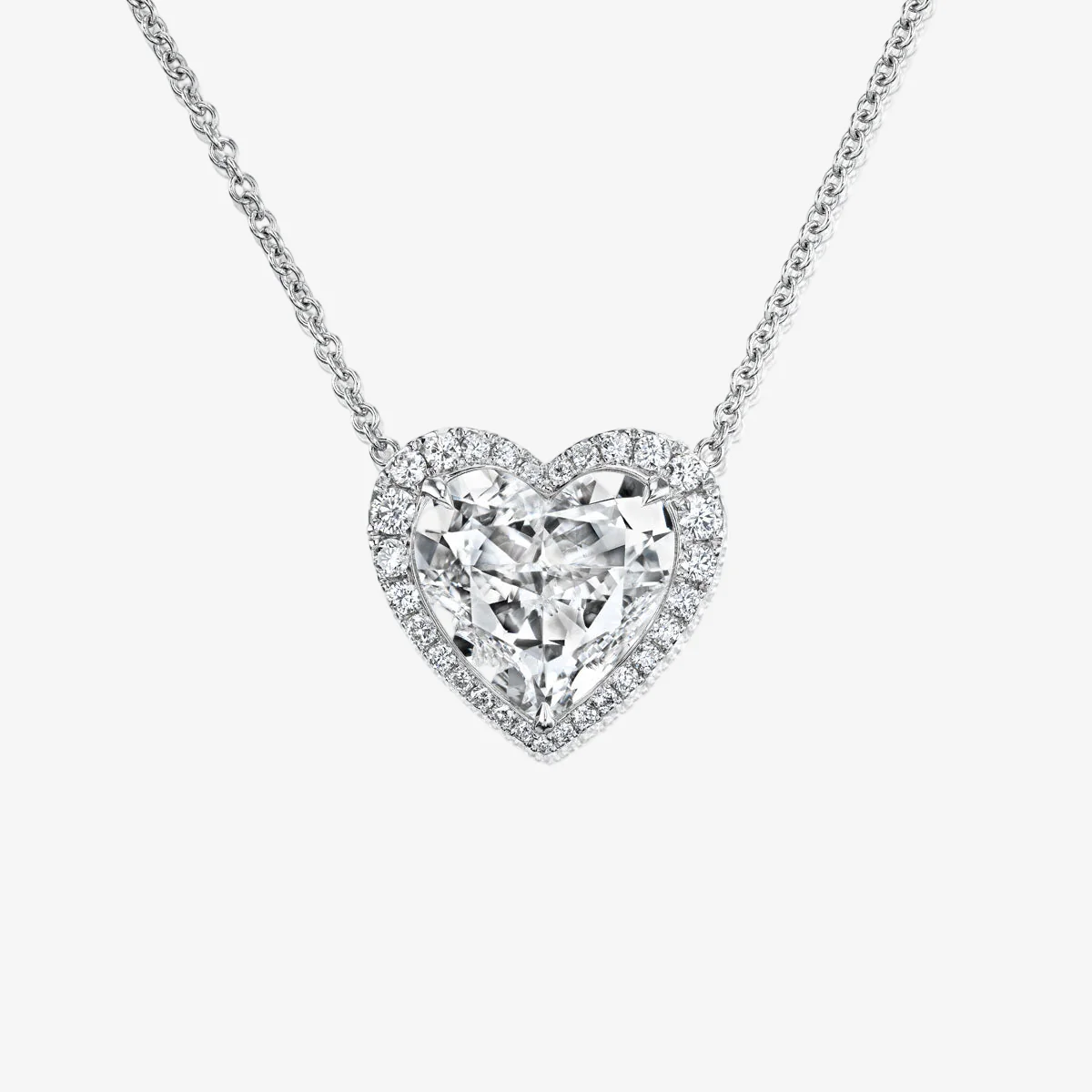 Signature Heart Shaped Diamond Pendant with Halo