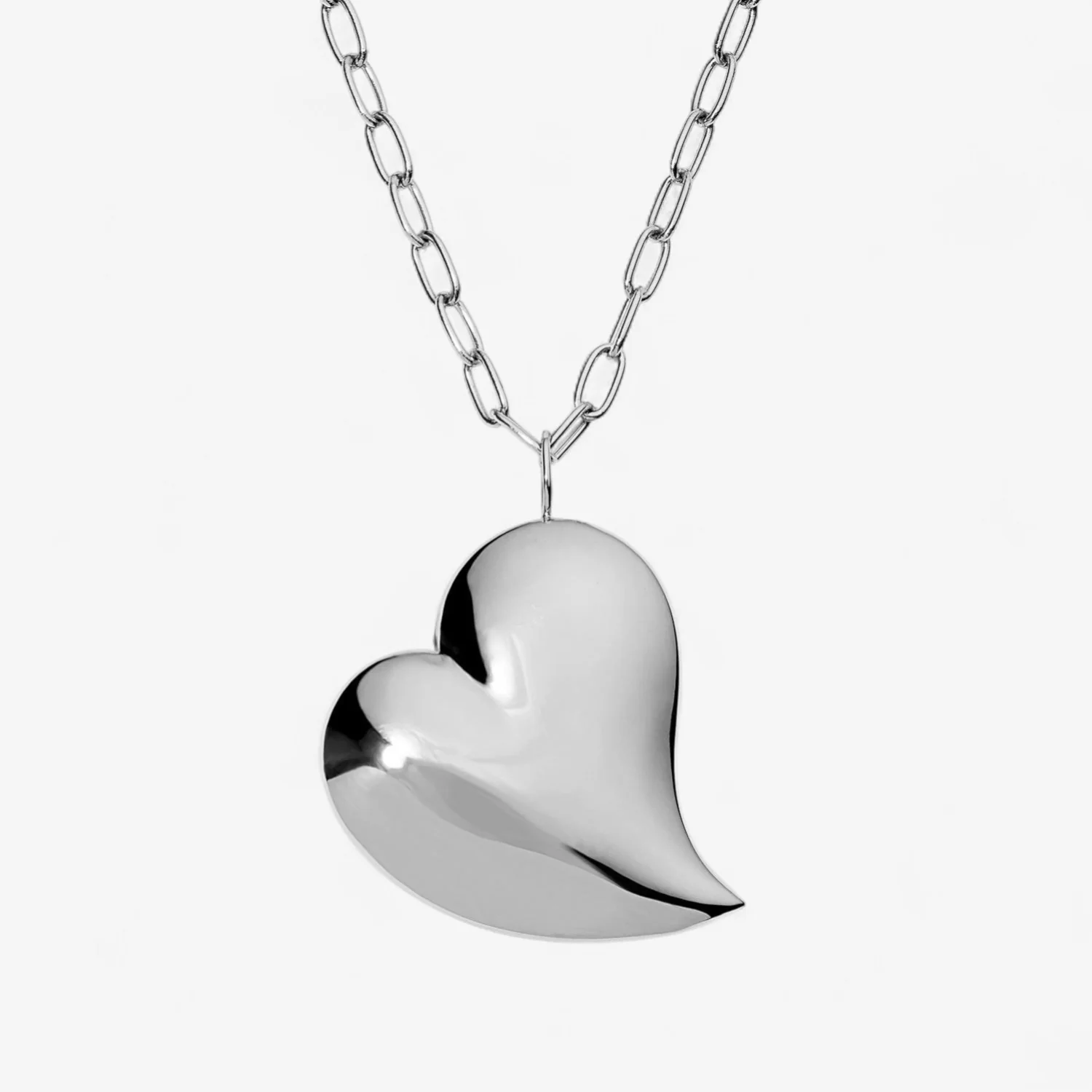 Madison Jumbo Heart with Paperclip Chain Necklace