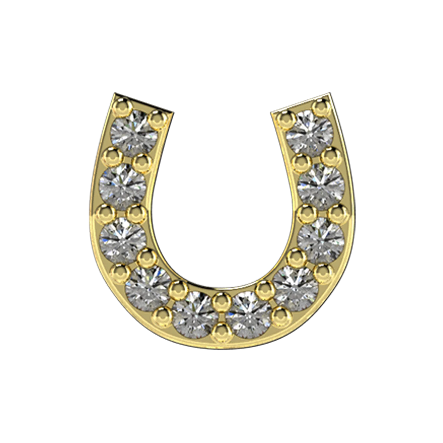 Diamond Horseshoe Slider Necklace Charm