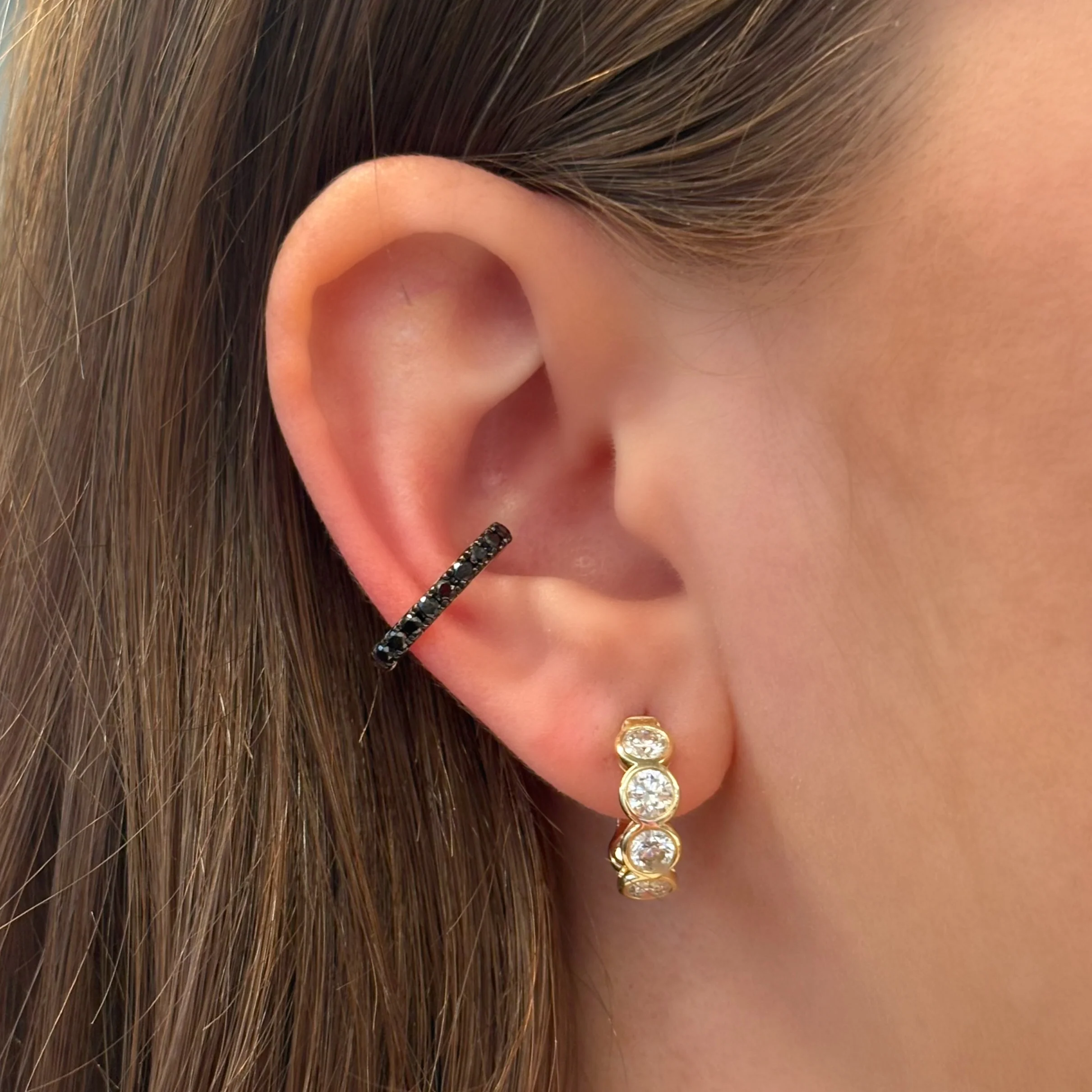 Ivy Black Diamond Ear Cuff - Image 4