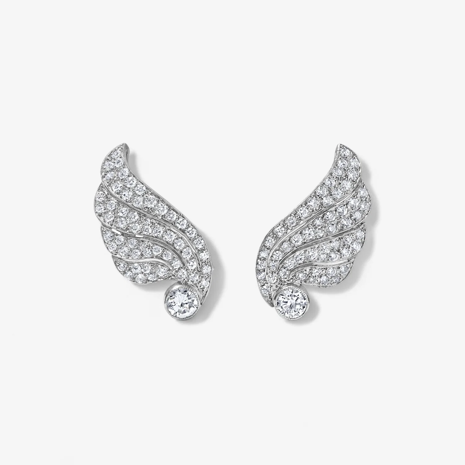 Antique Diamond Wing Earrings