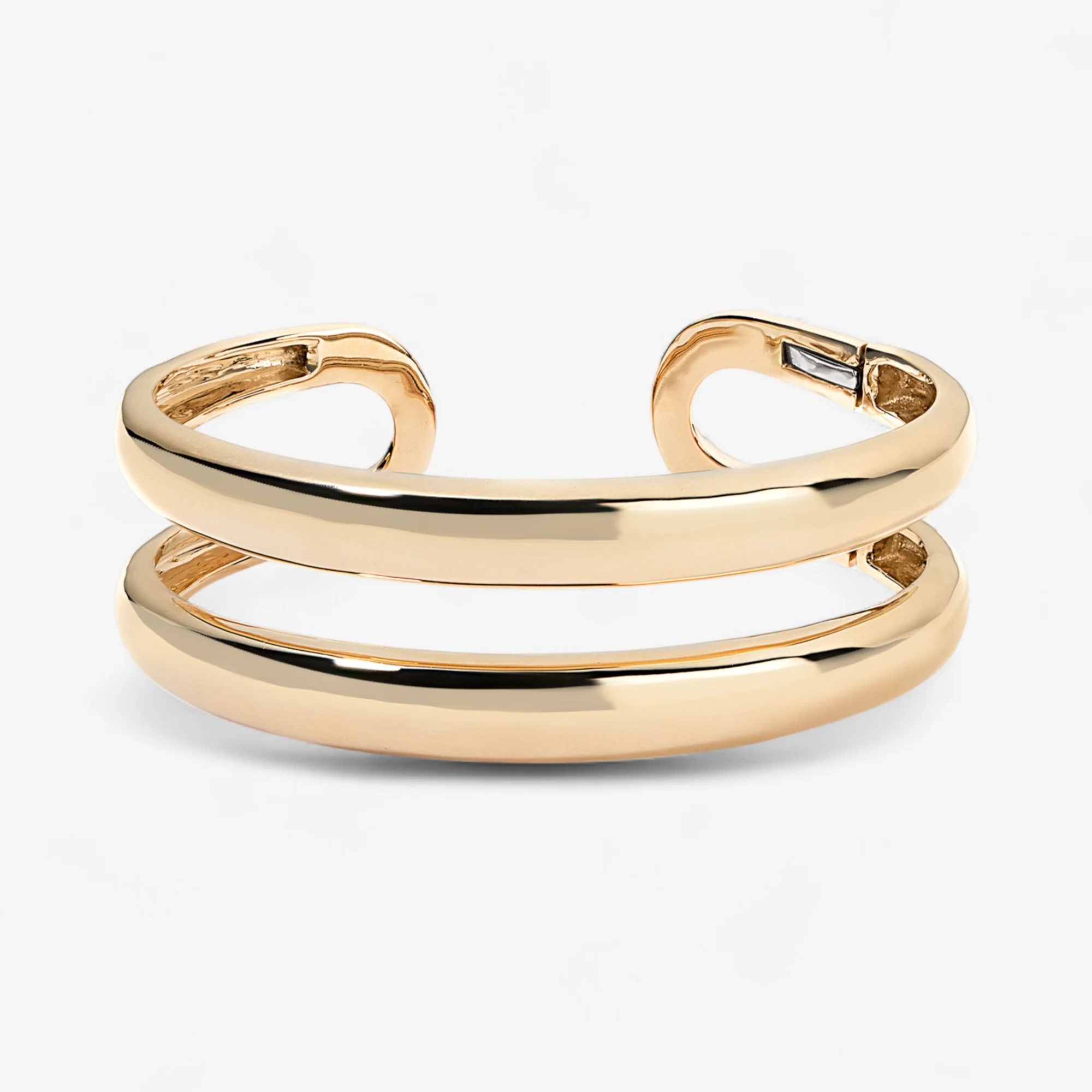 Madison Double Dome Cuff in Yellow Gold, Size XS