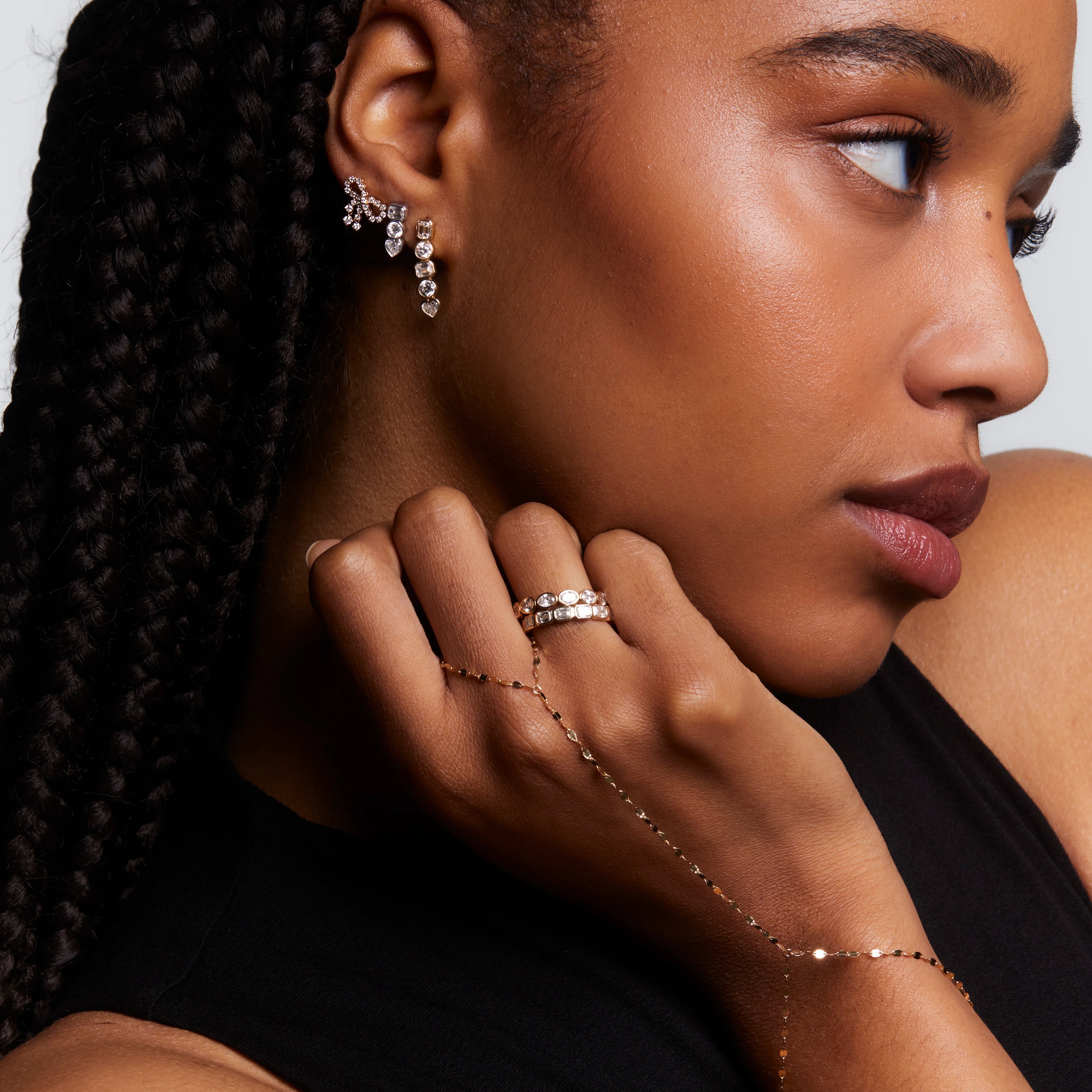 Margot Diamond Bezel Hand Chain - Image 3