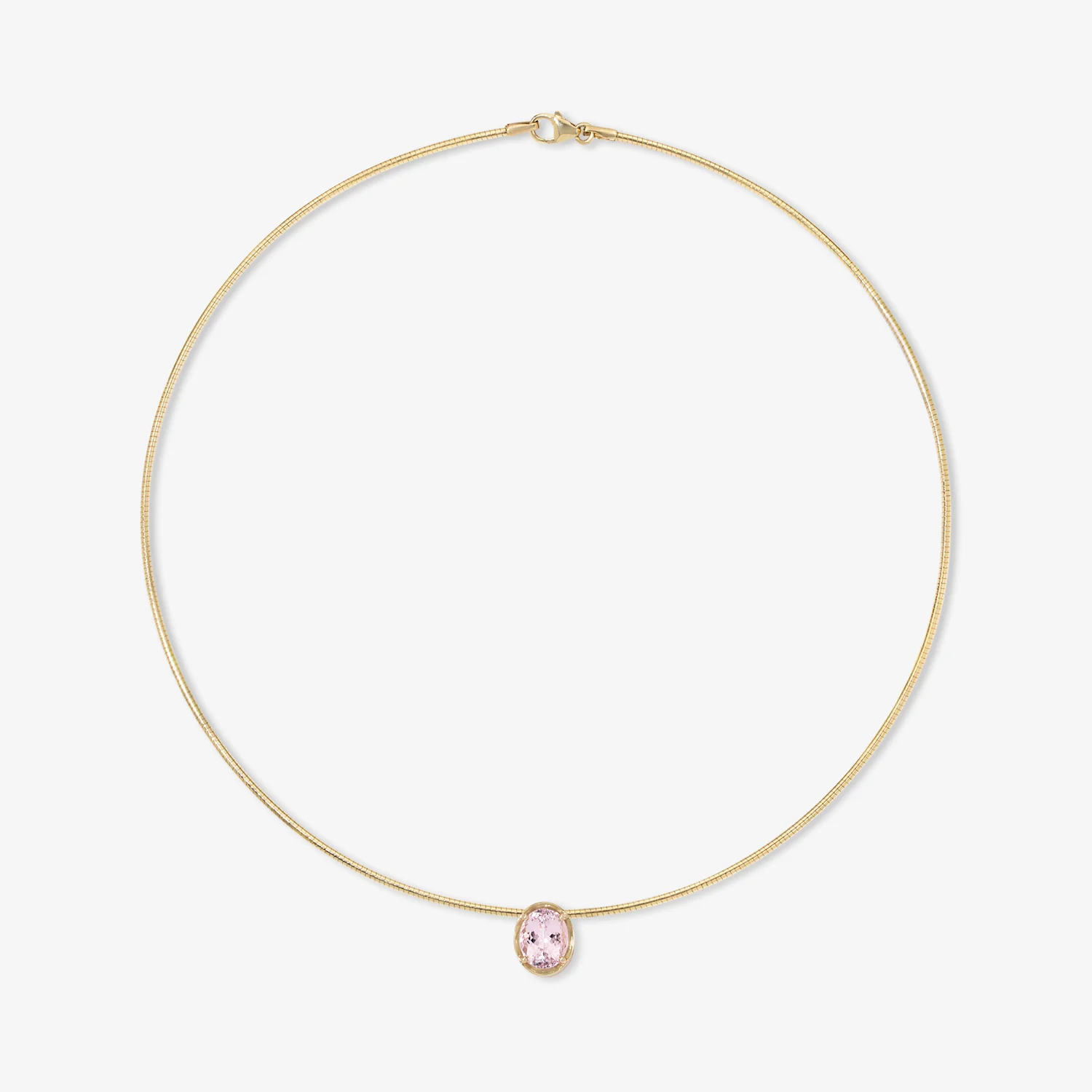 Margot Pink Morganite Oval Cut Necklace On Omega Chain