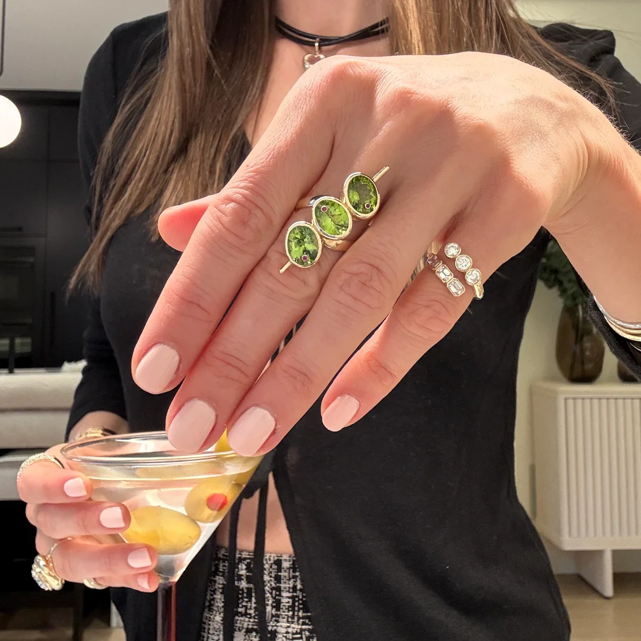 Cocktail Martini Olive Ring - Image 4