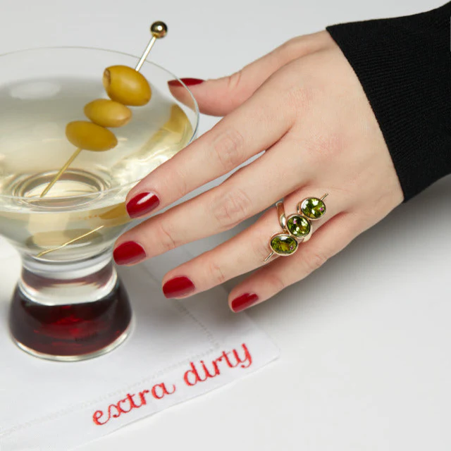 Cocktail Martini Olive Ring - Image 6