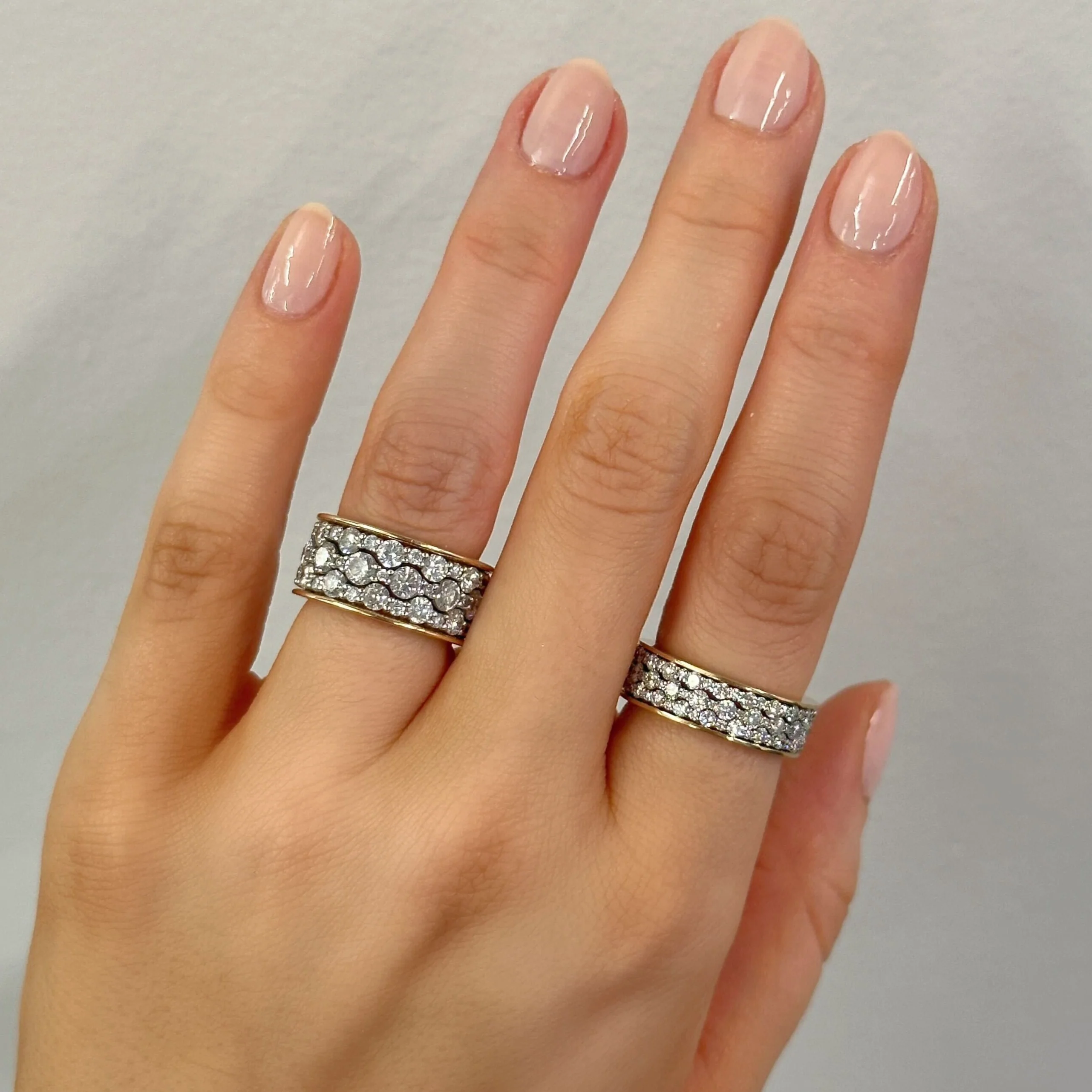 Signature Mini Scalloped Diamond Stack Rings - Image 4