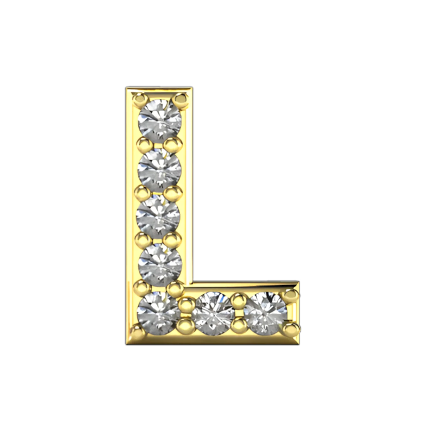 Slider Pave Letter L Charm - Image 4