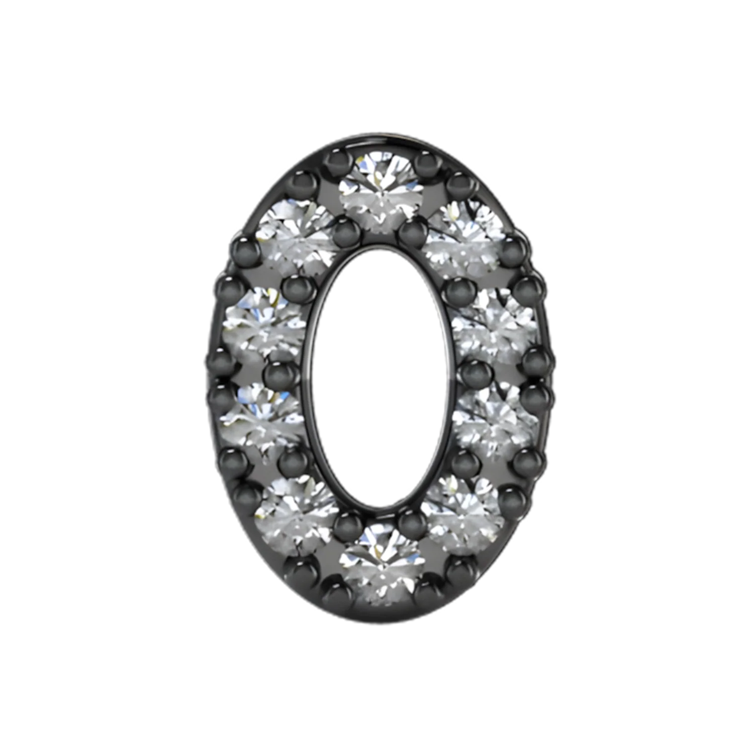Slider Pave Letter O Charm - Image 2