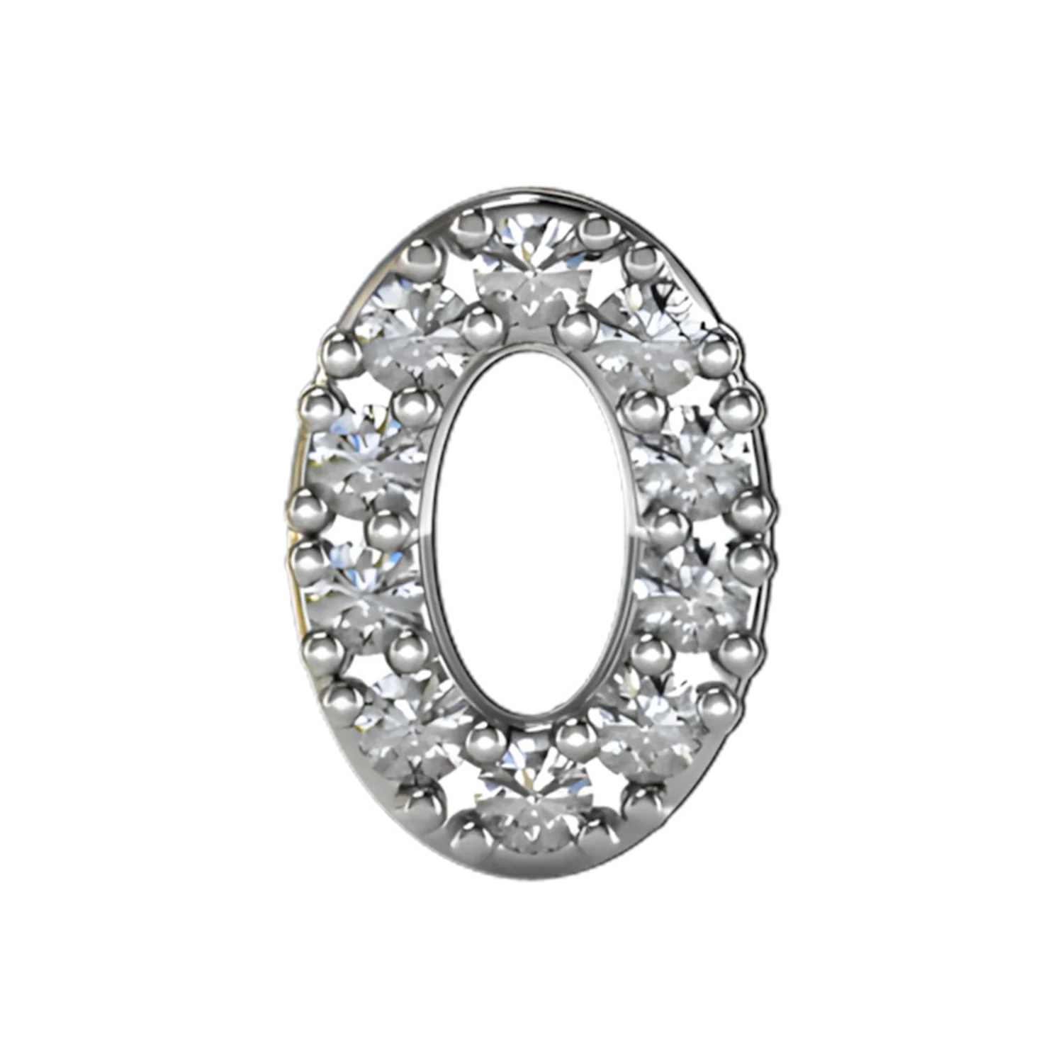 Slider Pave Letter O Charm - Image 4