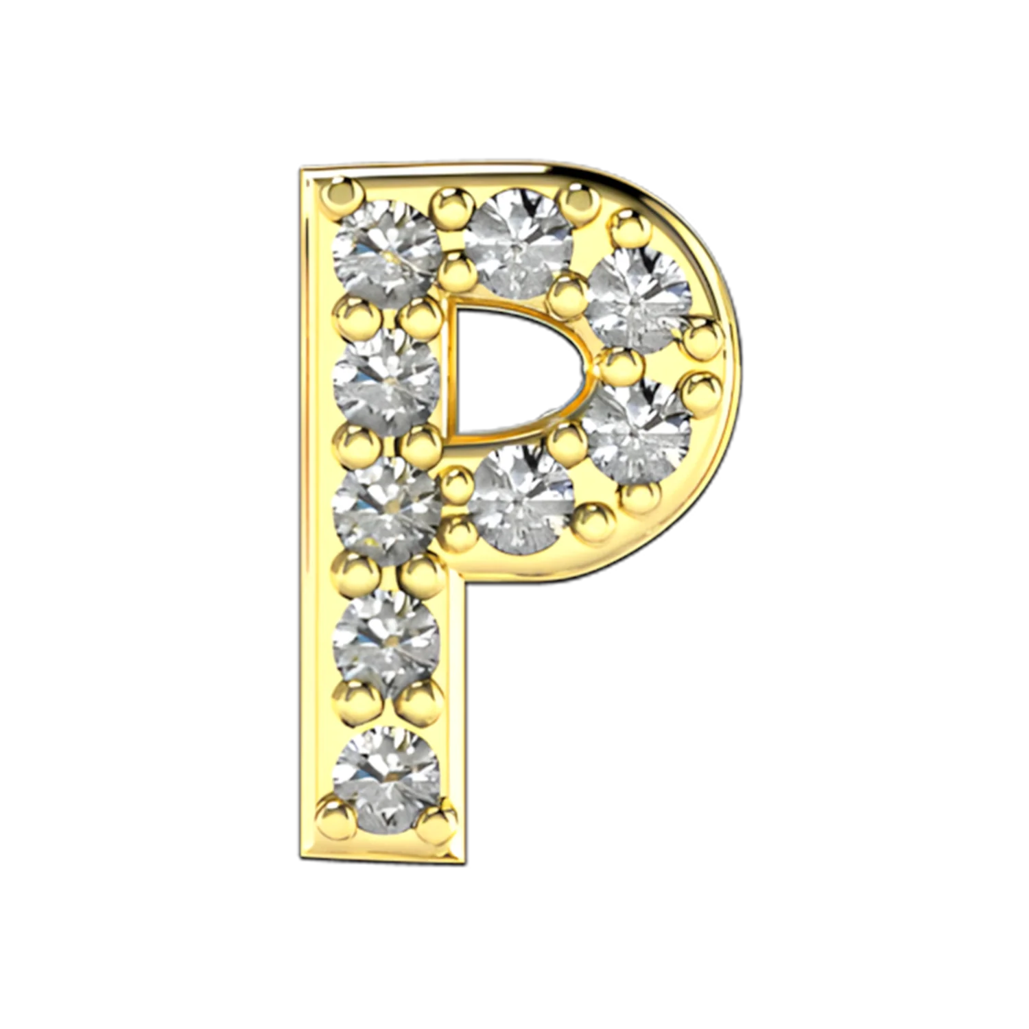 Slider Pave Letter P Charm - Image 5
