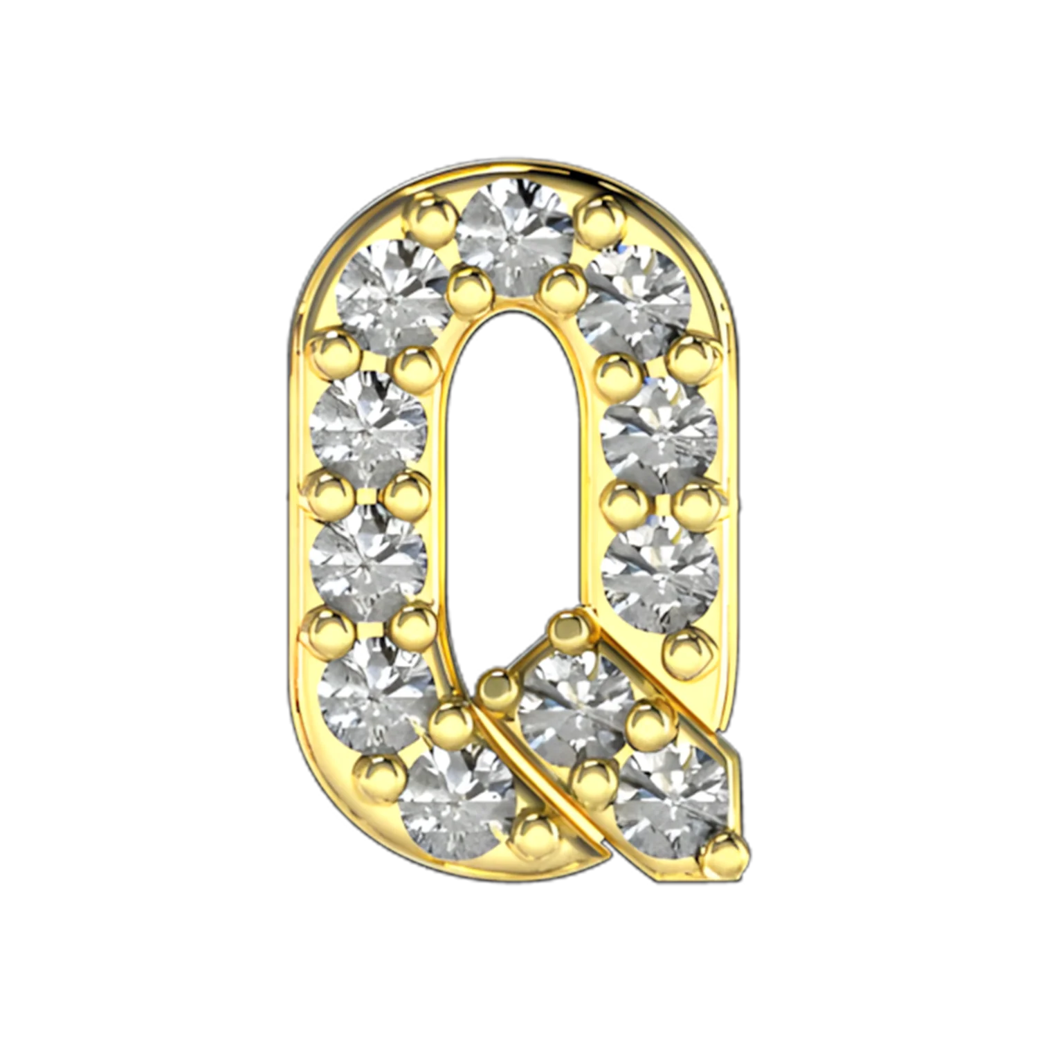 Slider Pave Letter Q Charm - Image 3