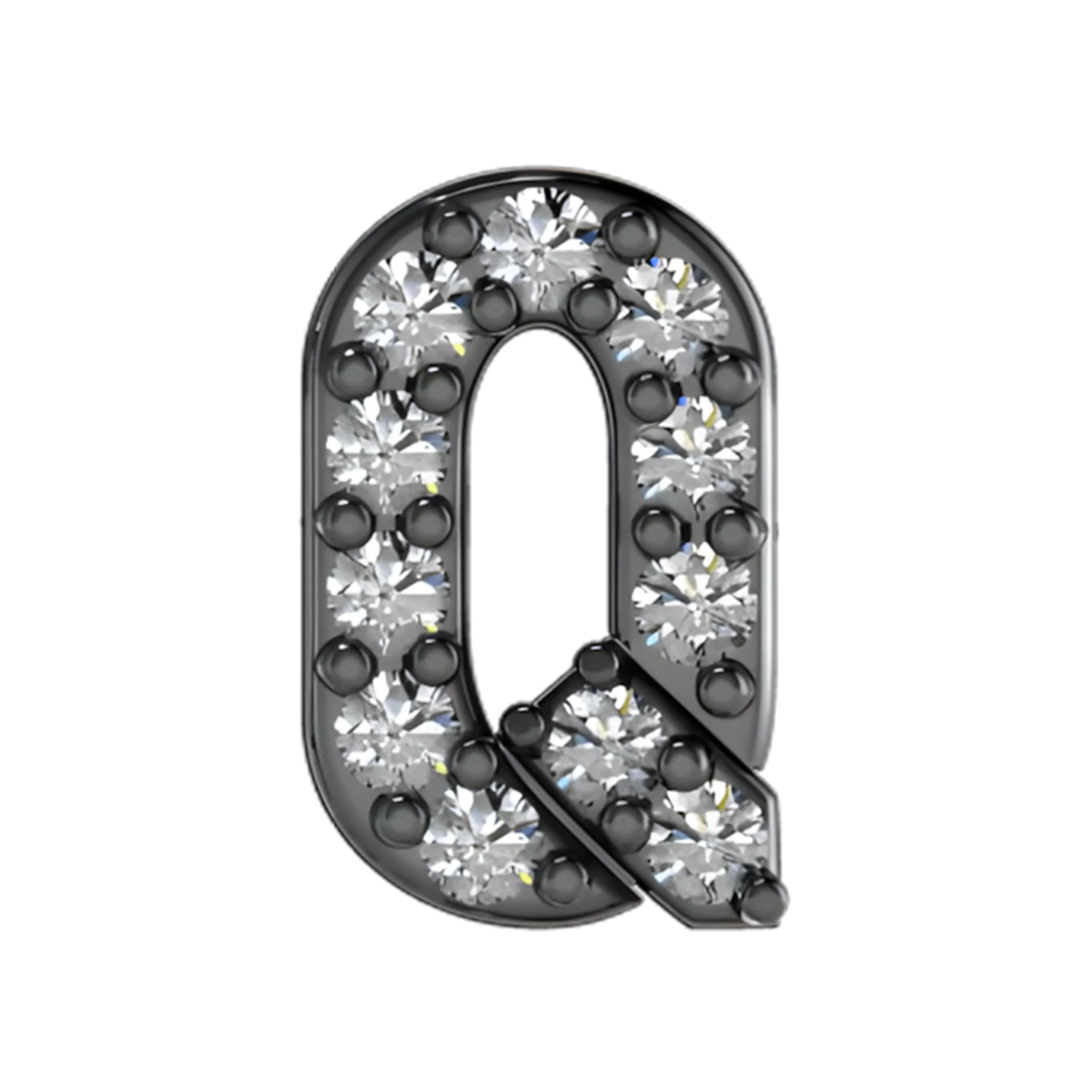 Slider Pave Letter Q Charm - Image 4