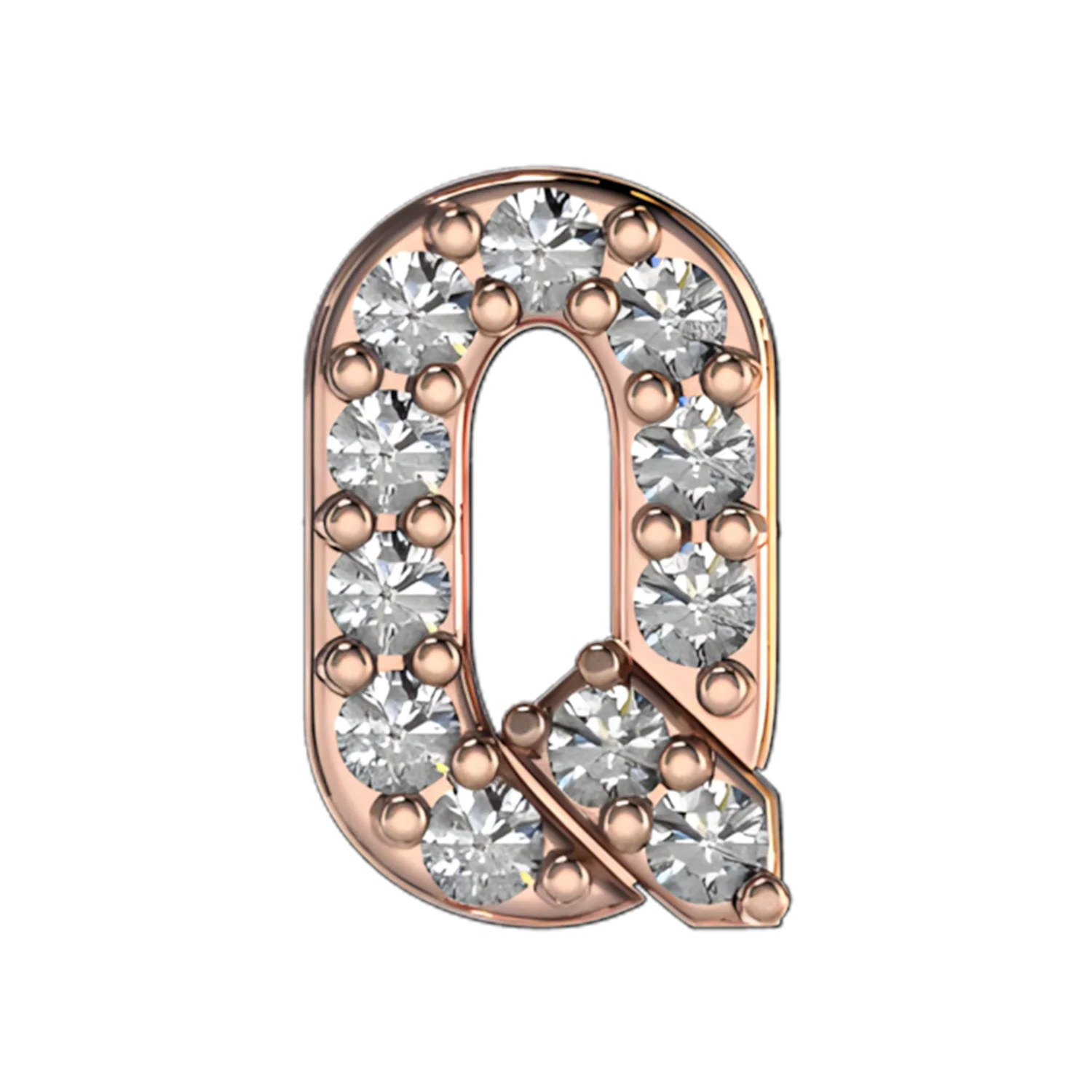 Slider Pave Letter Q Charm - Image 5