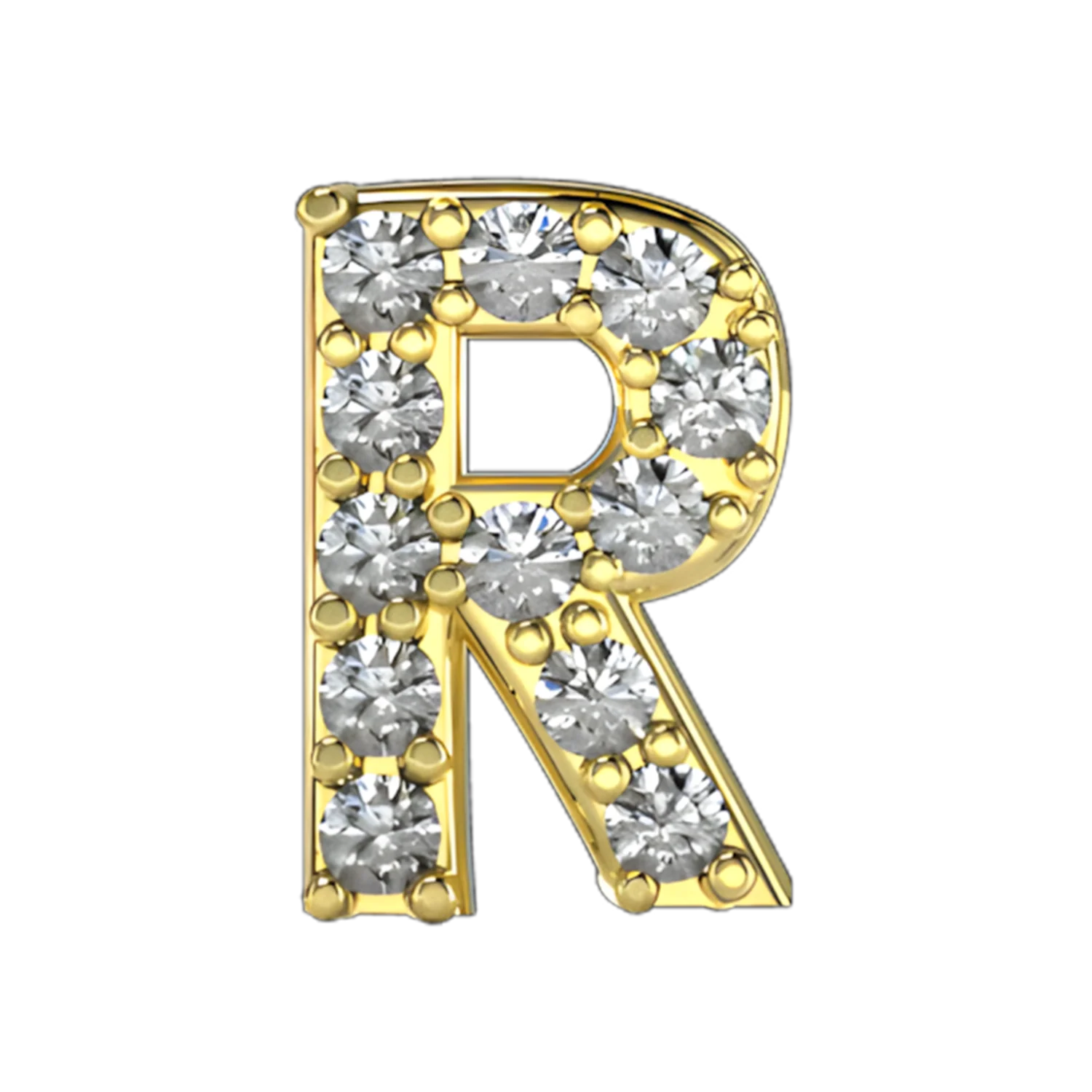 Slider Pave Letter R Charm - Image 5