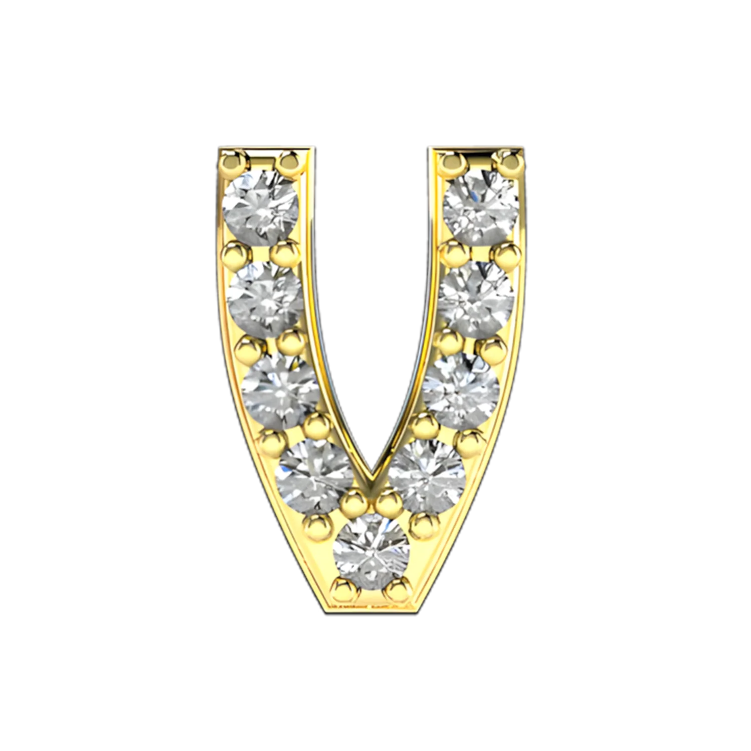Slider Pave Letter V Charm - Image 5