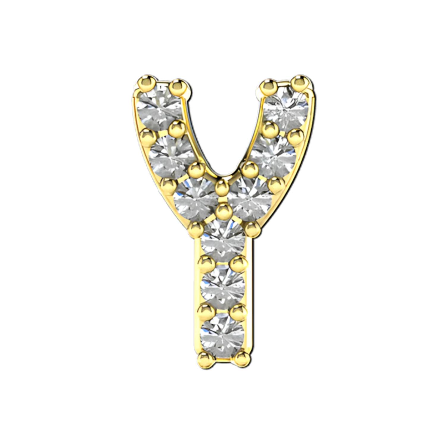 Slider Pave Letter Y Charm - Image 5