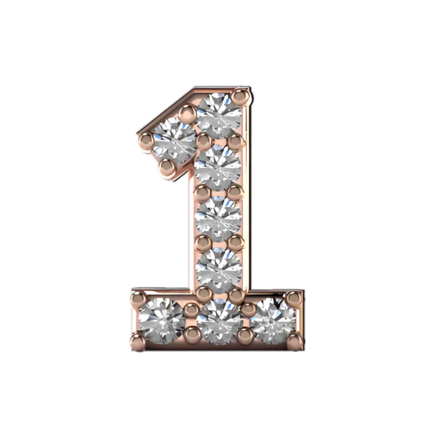 Slider Pave Number 1 Charm - Image 3