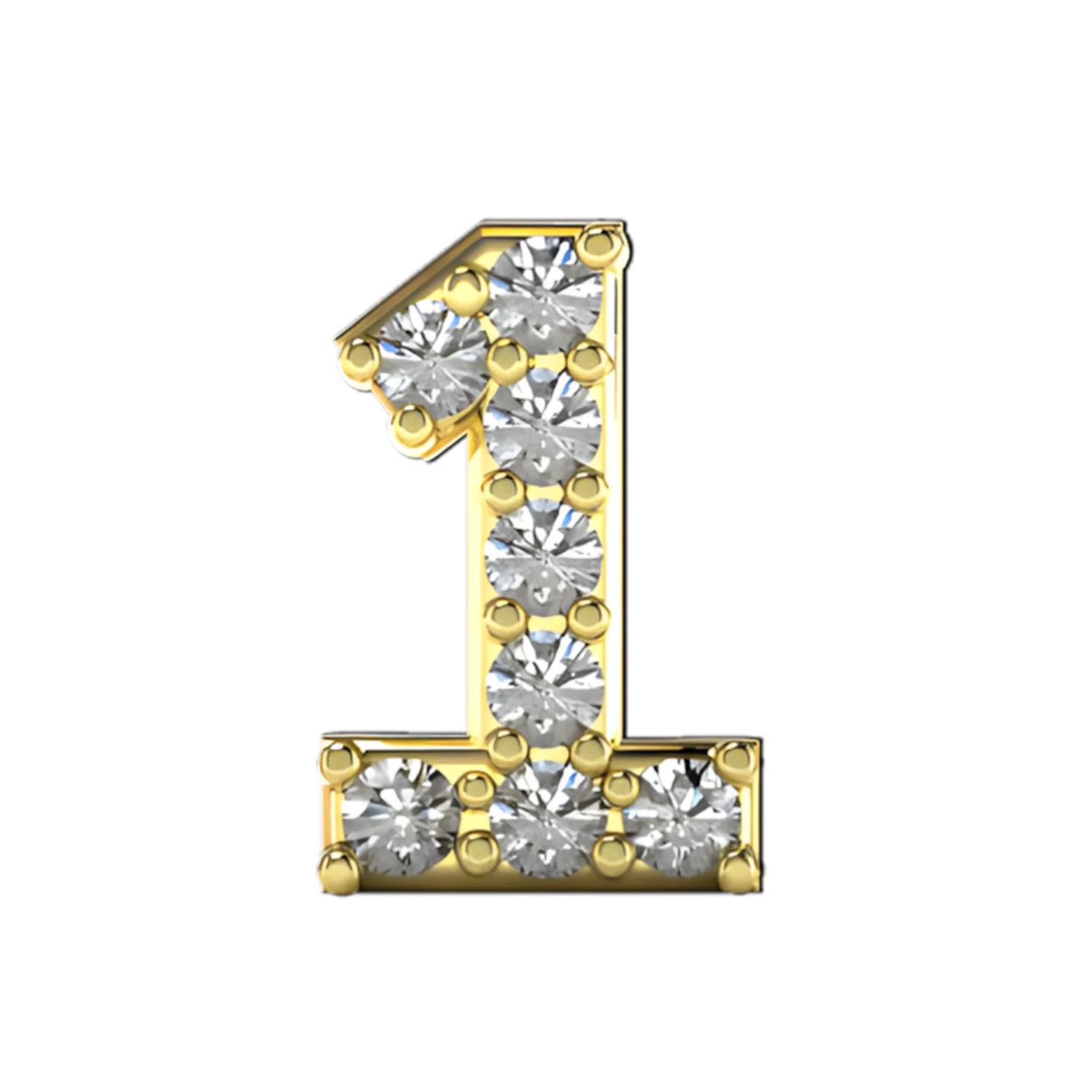 Slider Pave Number 1 Charm - Image 5