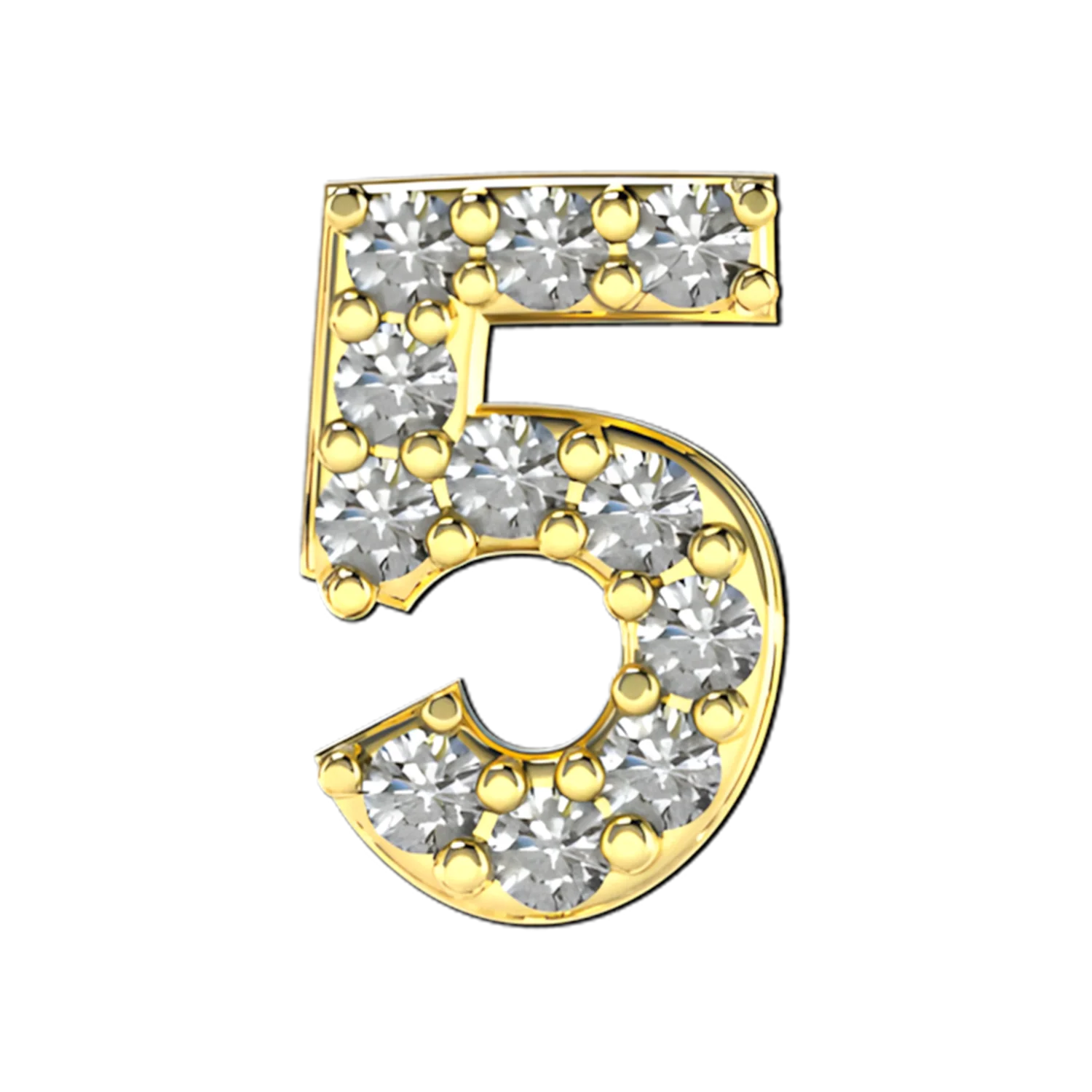 Slider Pave Number 5 Charm - Image 5