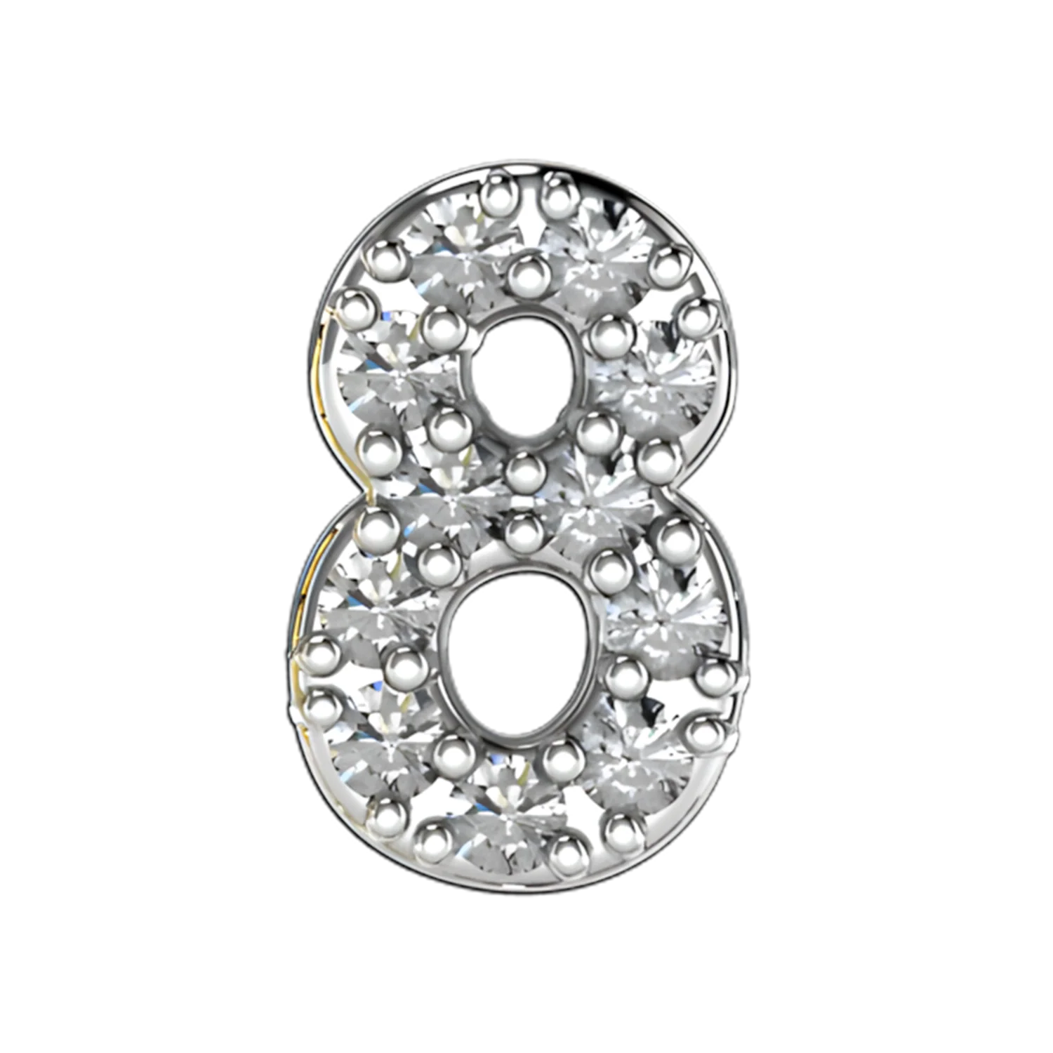 Slider Pave Number 8 Charm - Image 4