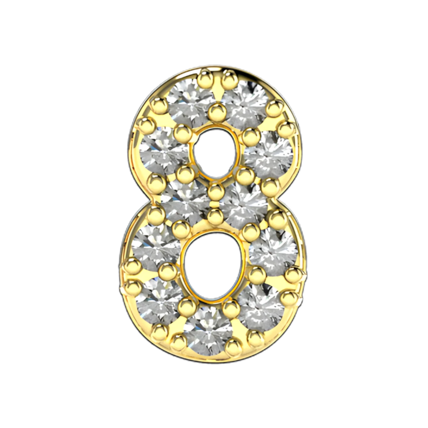 Slider Pave Number 8 Charm - Image 5