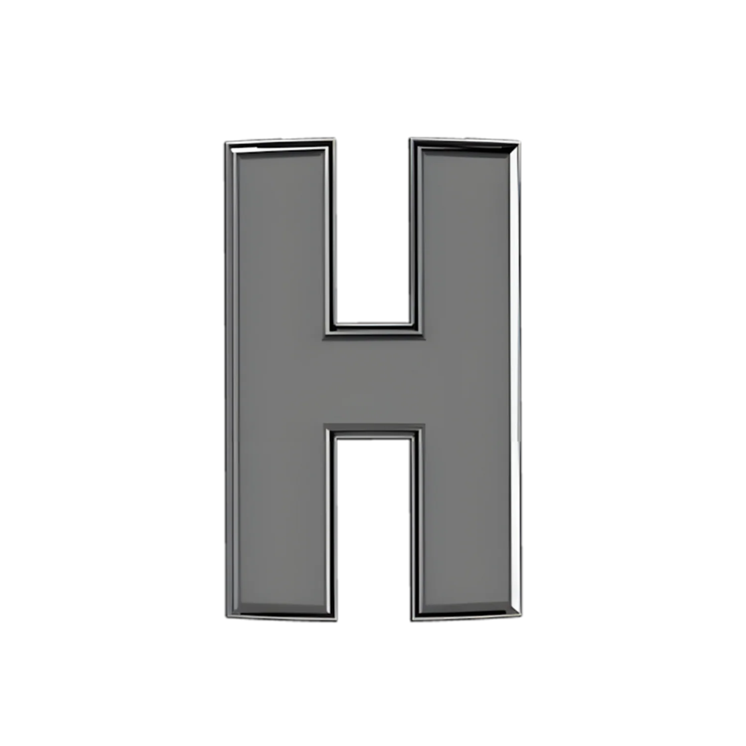 Slider Solid Letter H Charm