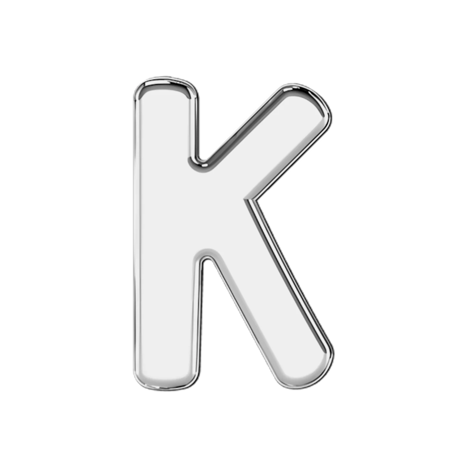 Slider Solid Letter K Charm - Image 3