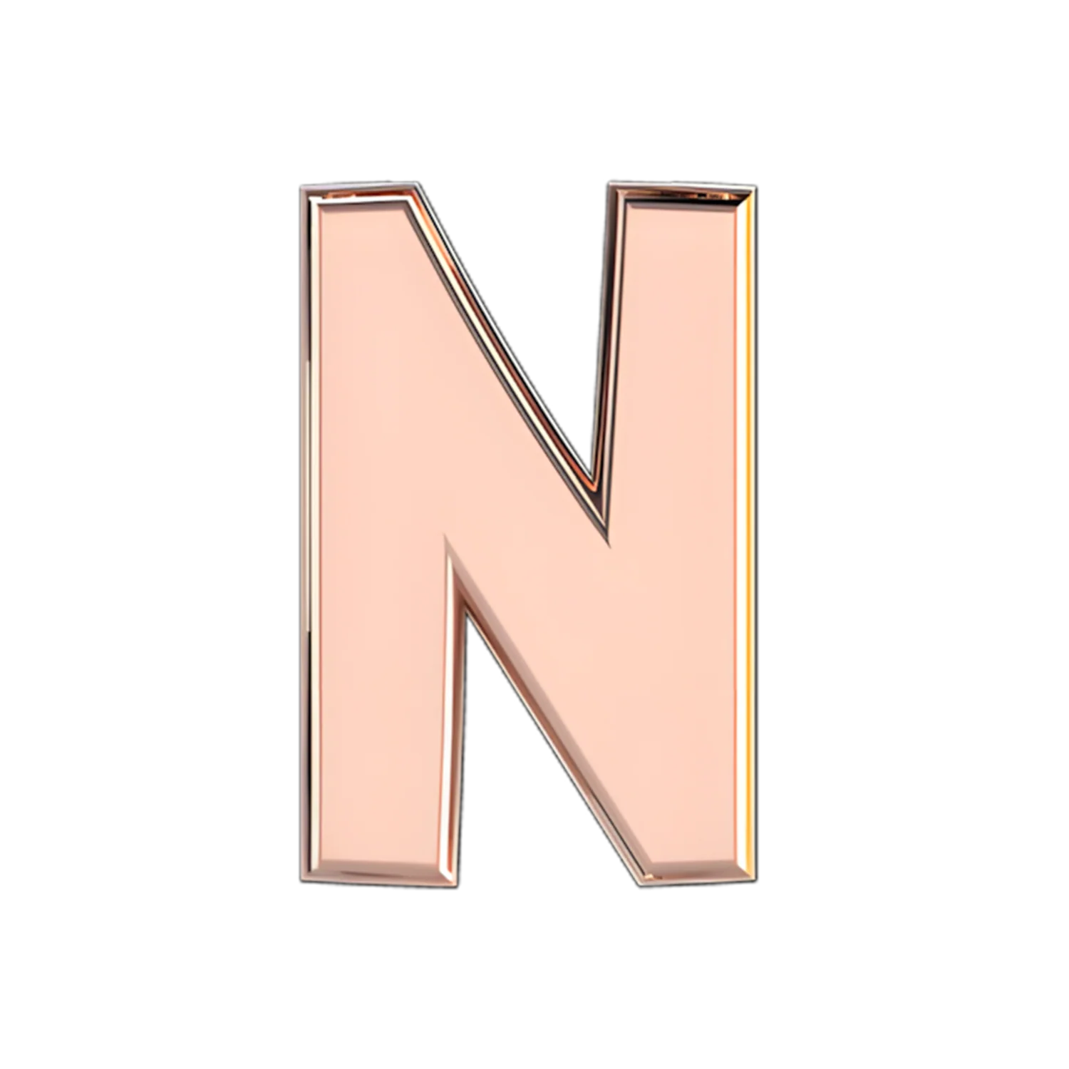 Slider Solid Letter N Charm - Image 2