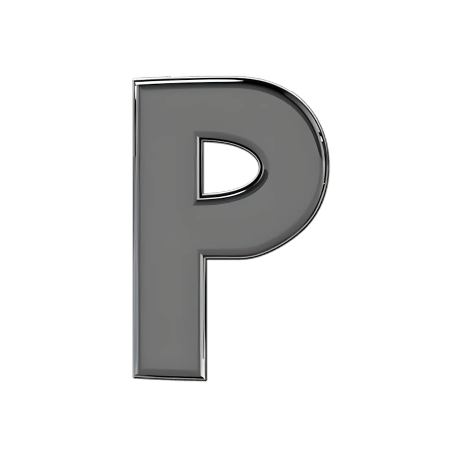 Slider Solid Letter P Charm