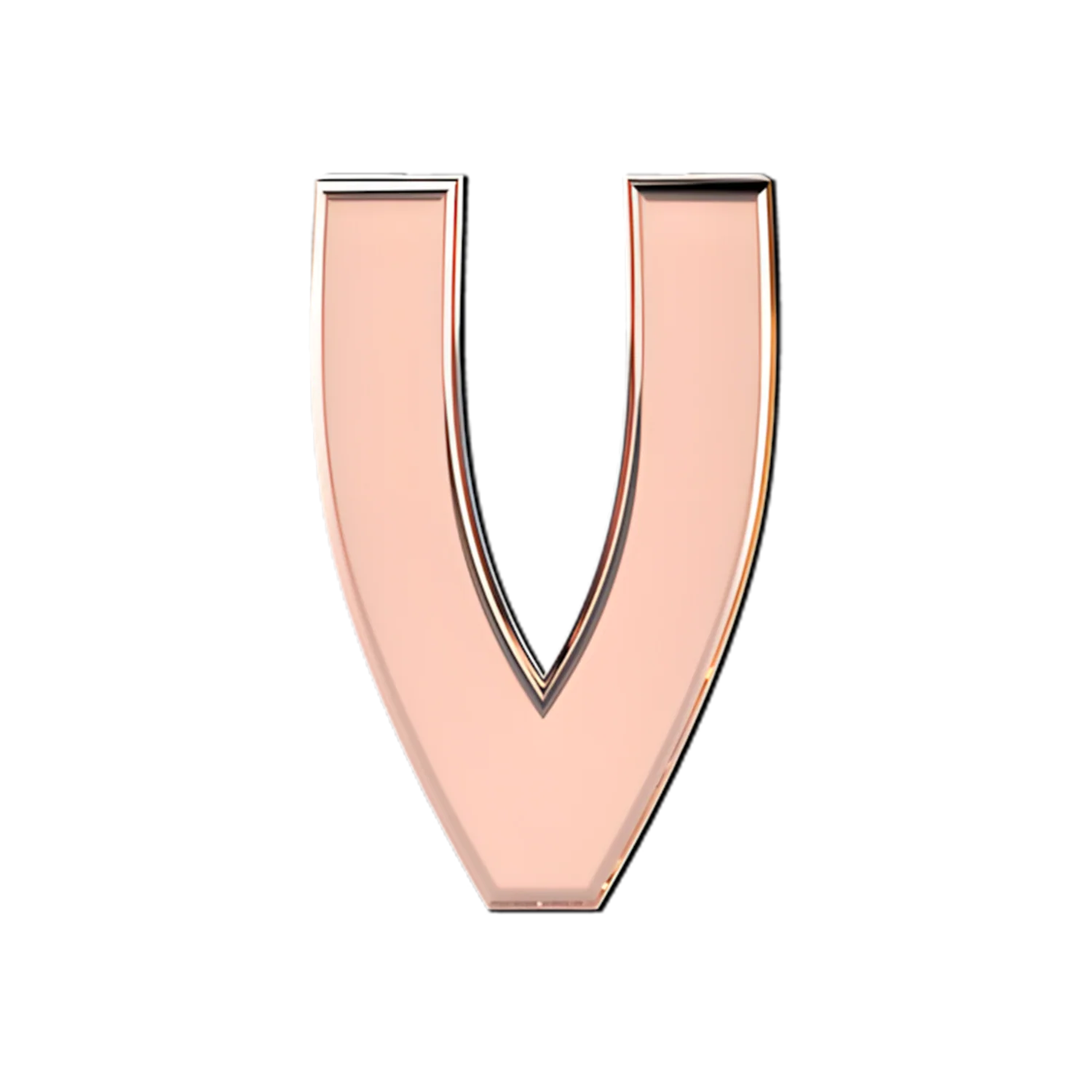 Slider Solid Letter V Charm - Image 2