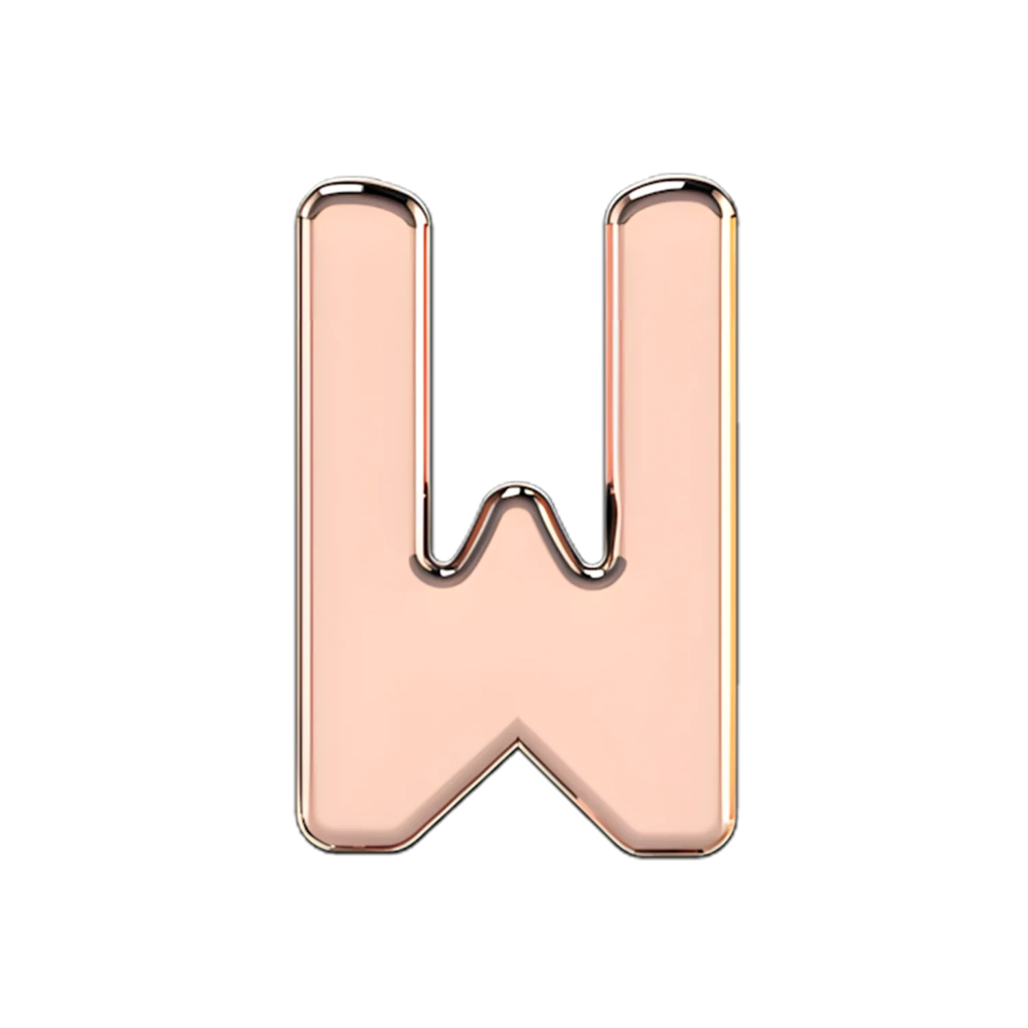 Slider Solid Letter W Charm - Image 2