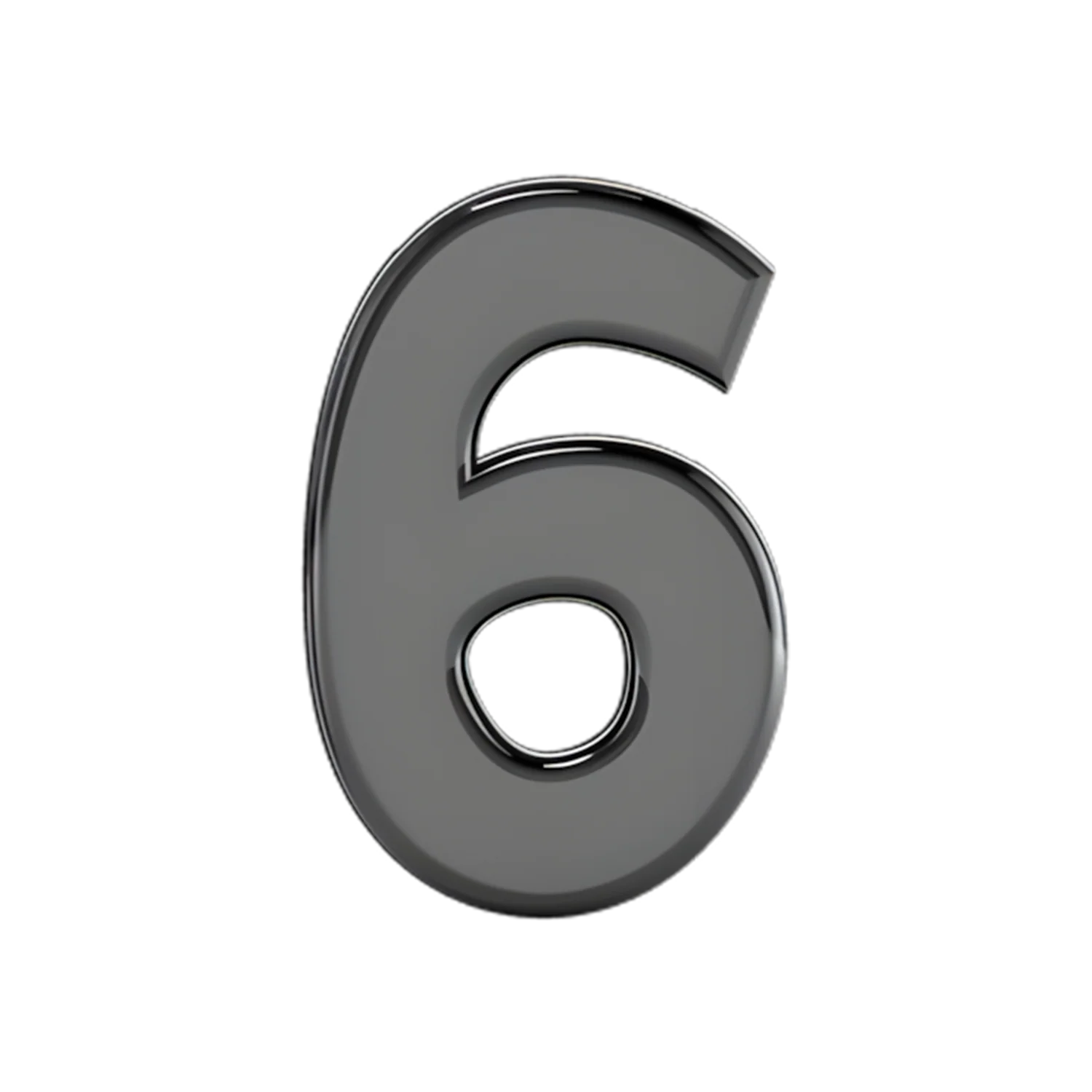 Slider Solid Number 6 Charm