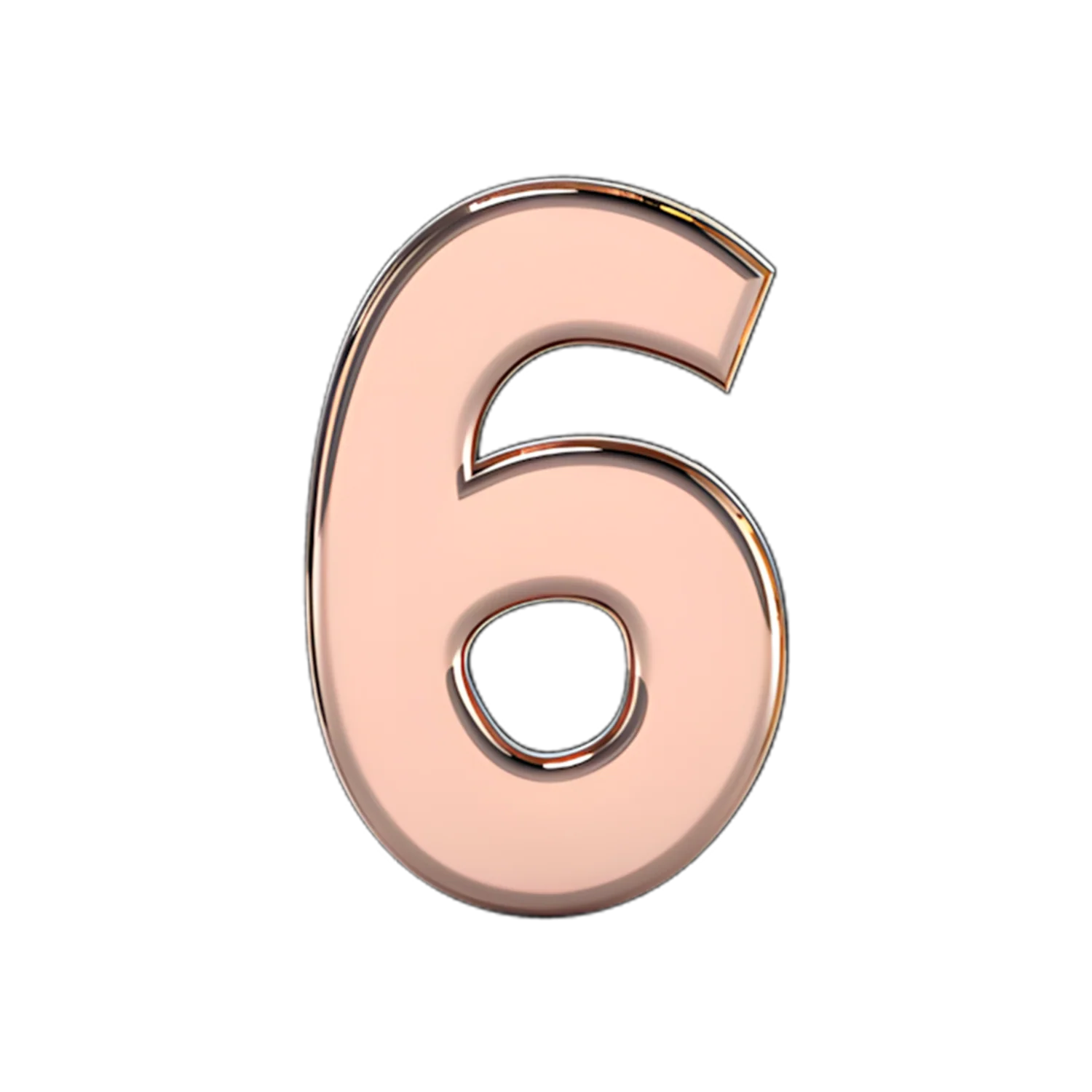 Slider Solid Number 6 Charm - Image 2