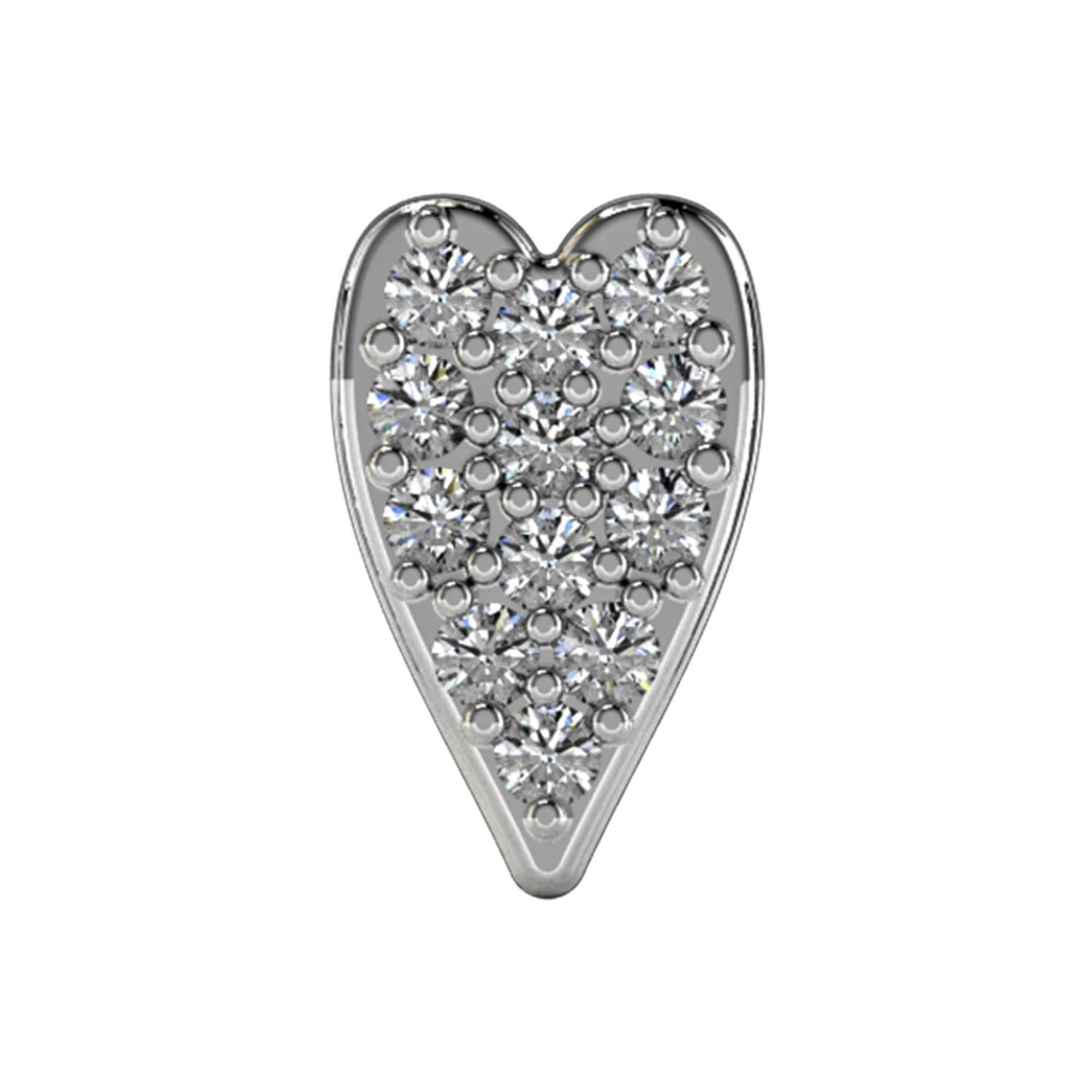 Slider White Diamond Heart Charm - Image 3