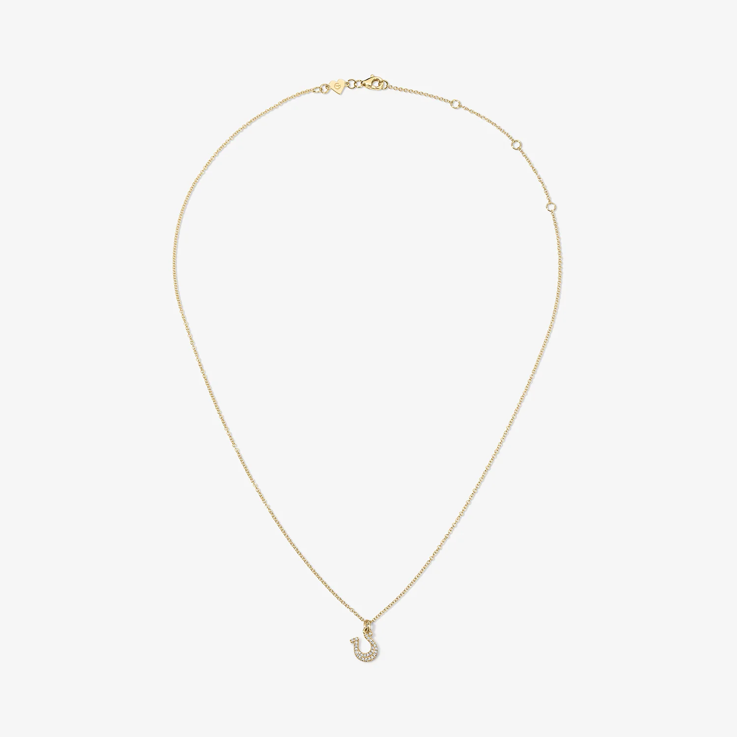 Mini Token Pave Horseshoe Necklace - Image 2