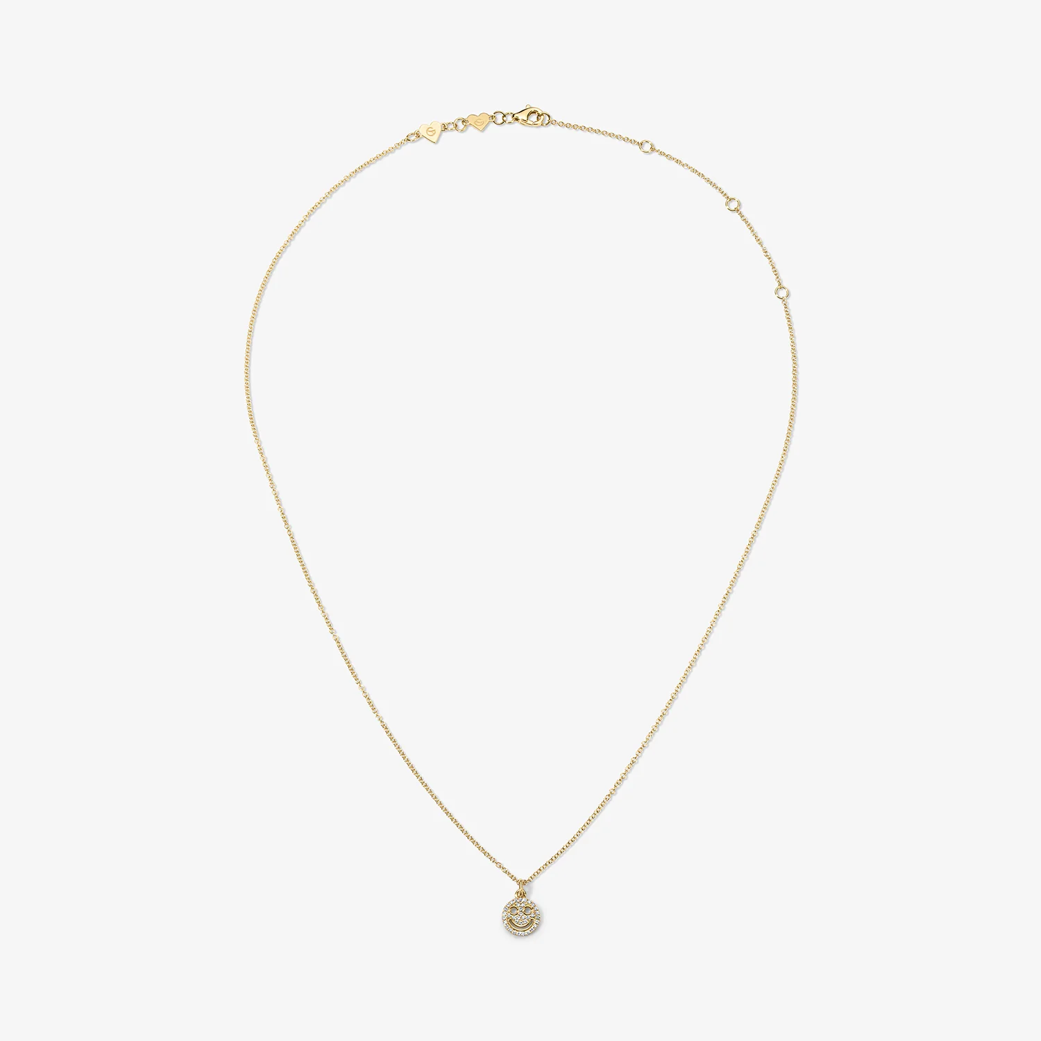 Mini Token Pave Smiley Face Necklace - Image 3