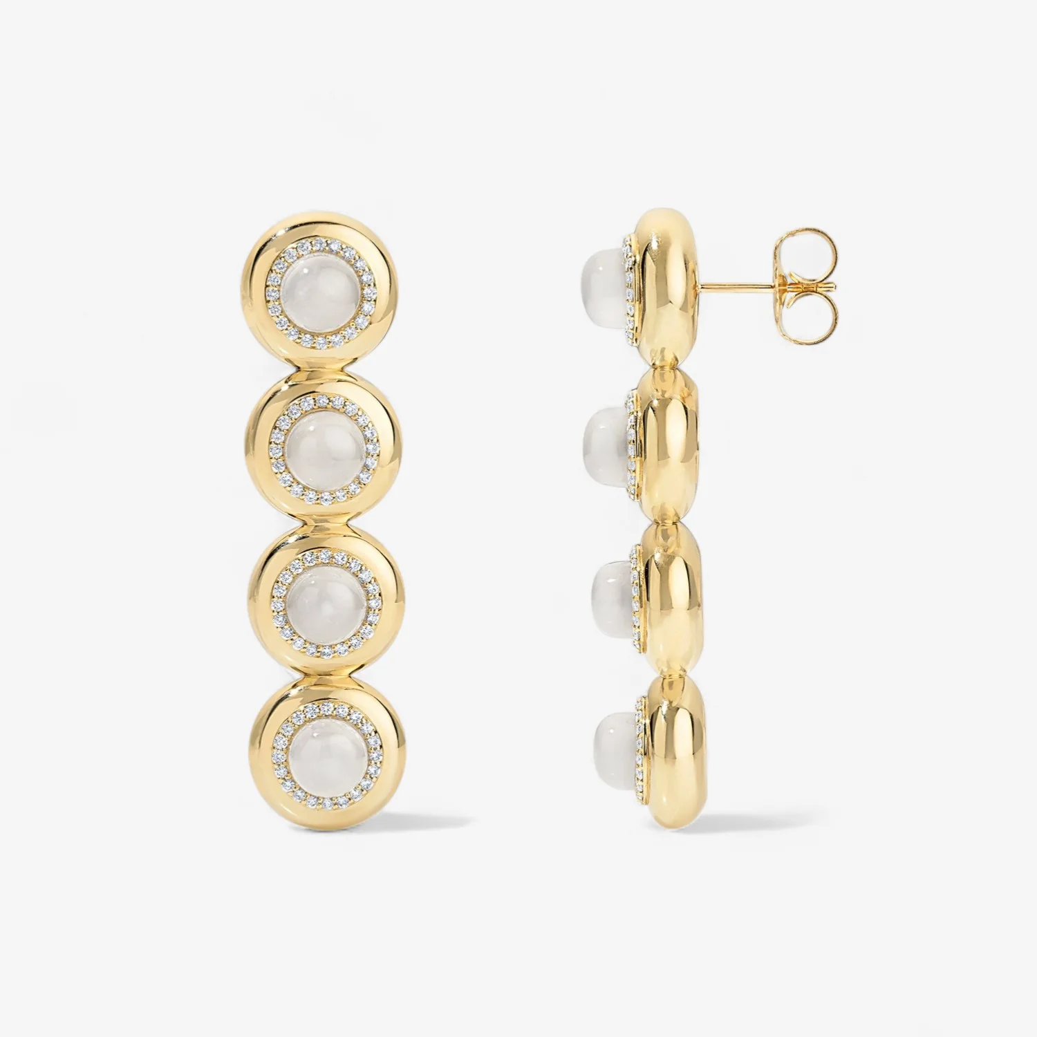 Moonstone Candy Button Drop Earrings - Image 4