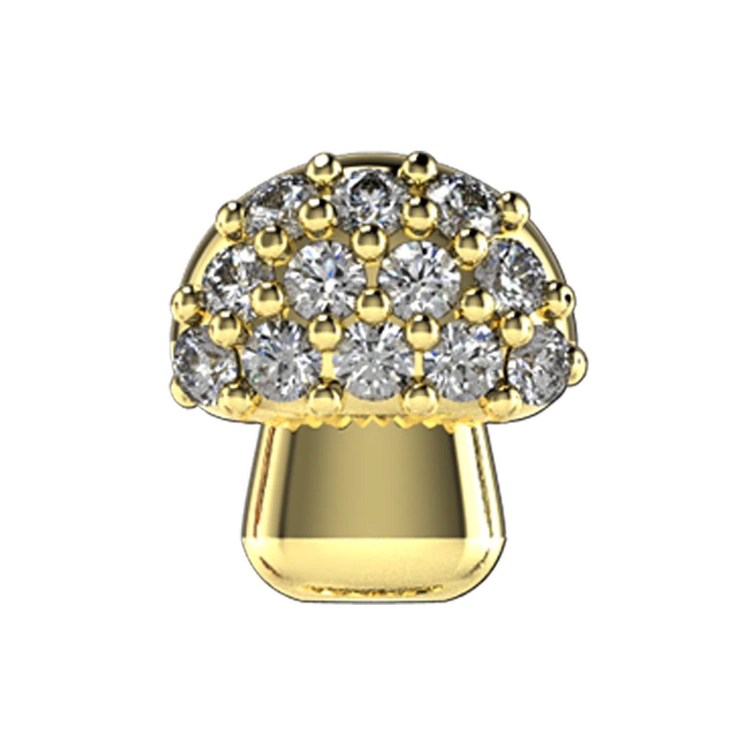 Diamond Mushroom Slider Necklace Charm