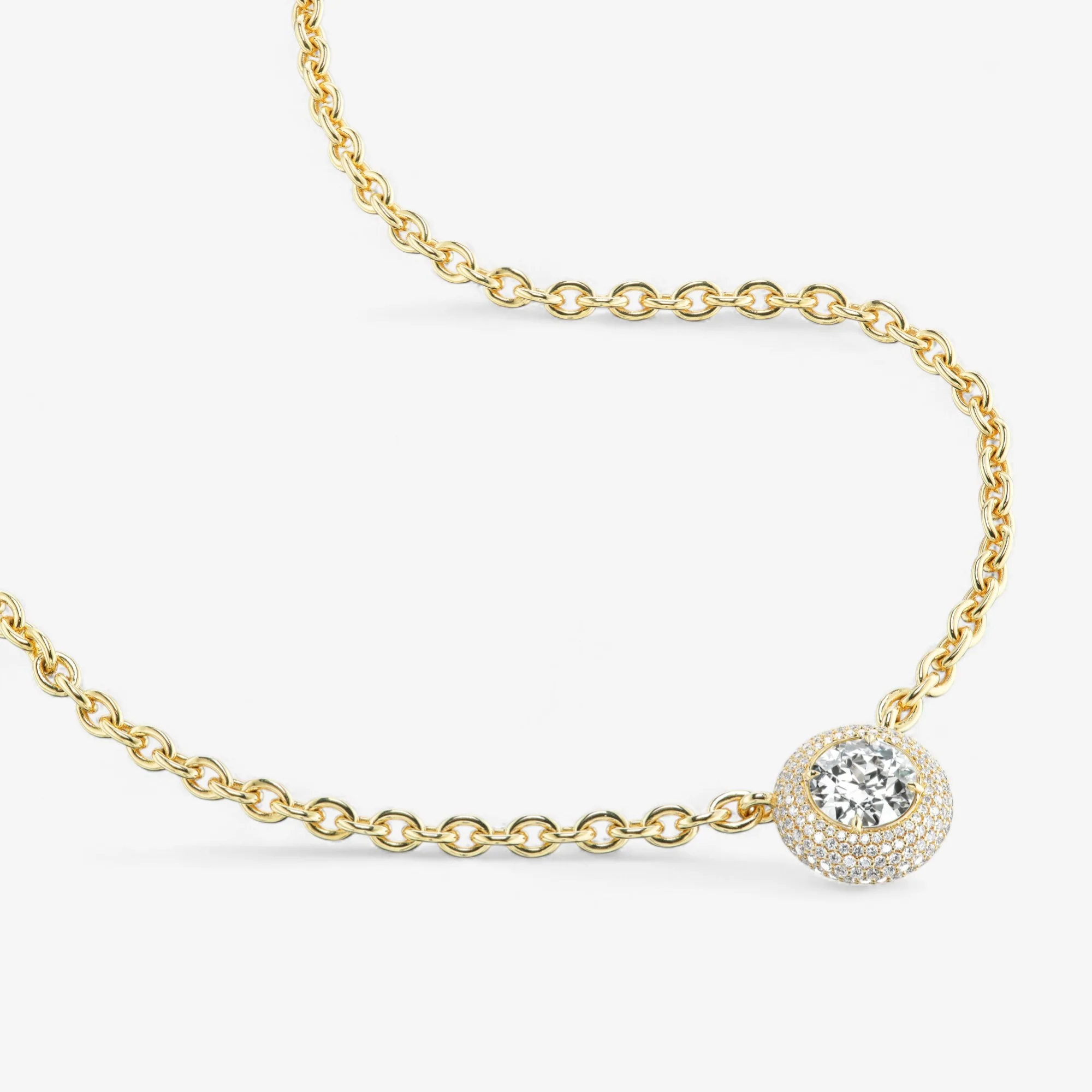 Signature Old Euro Diamond Pendant - Image 3