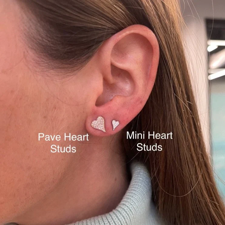 Pave Token Heart Studs - Image 4