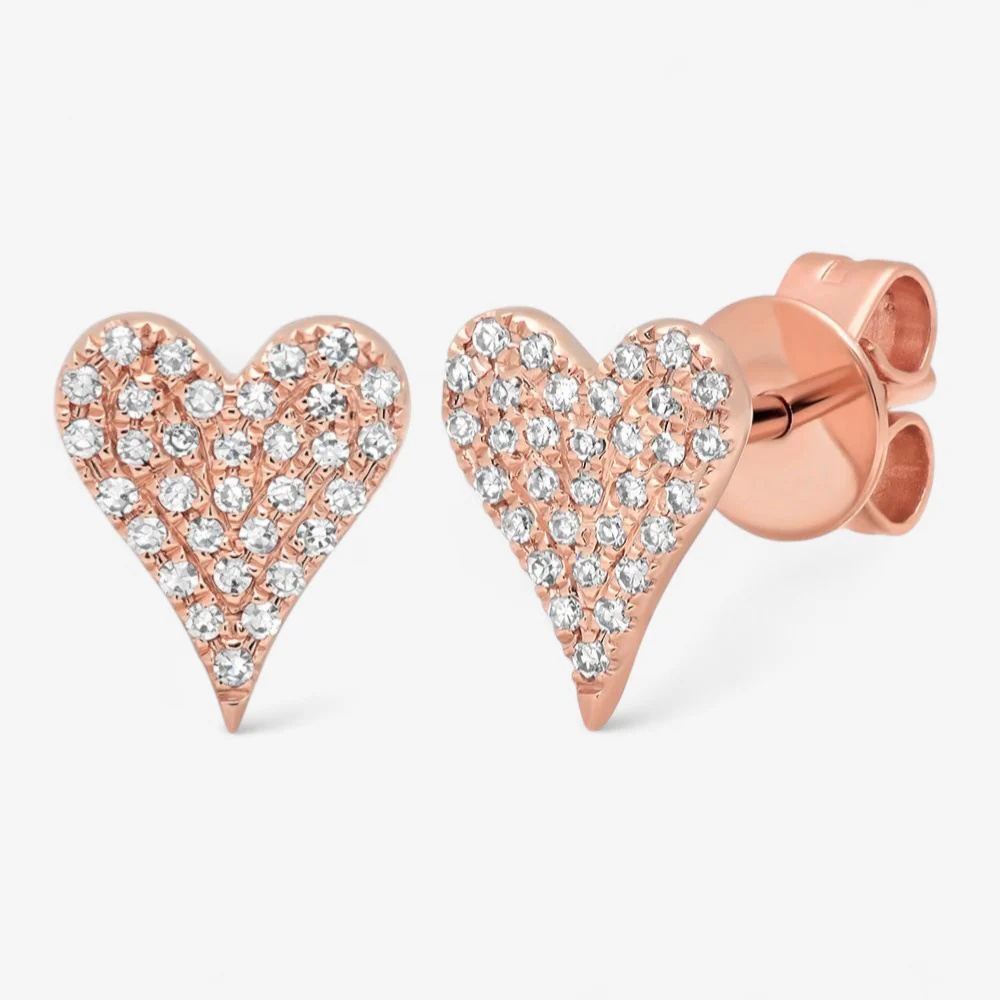 Pave Token Heart Studs - Image 5