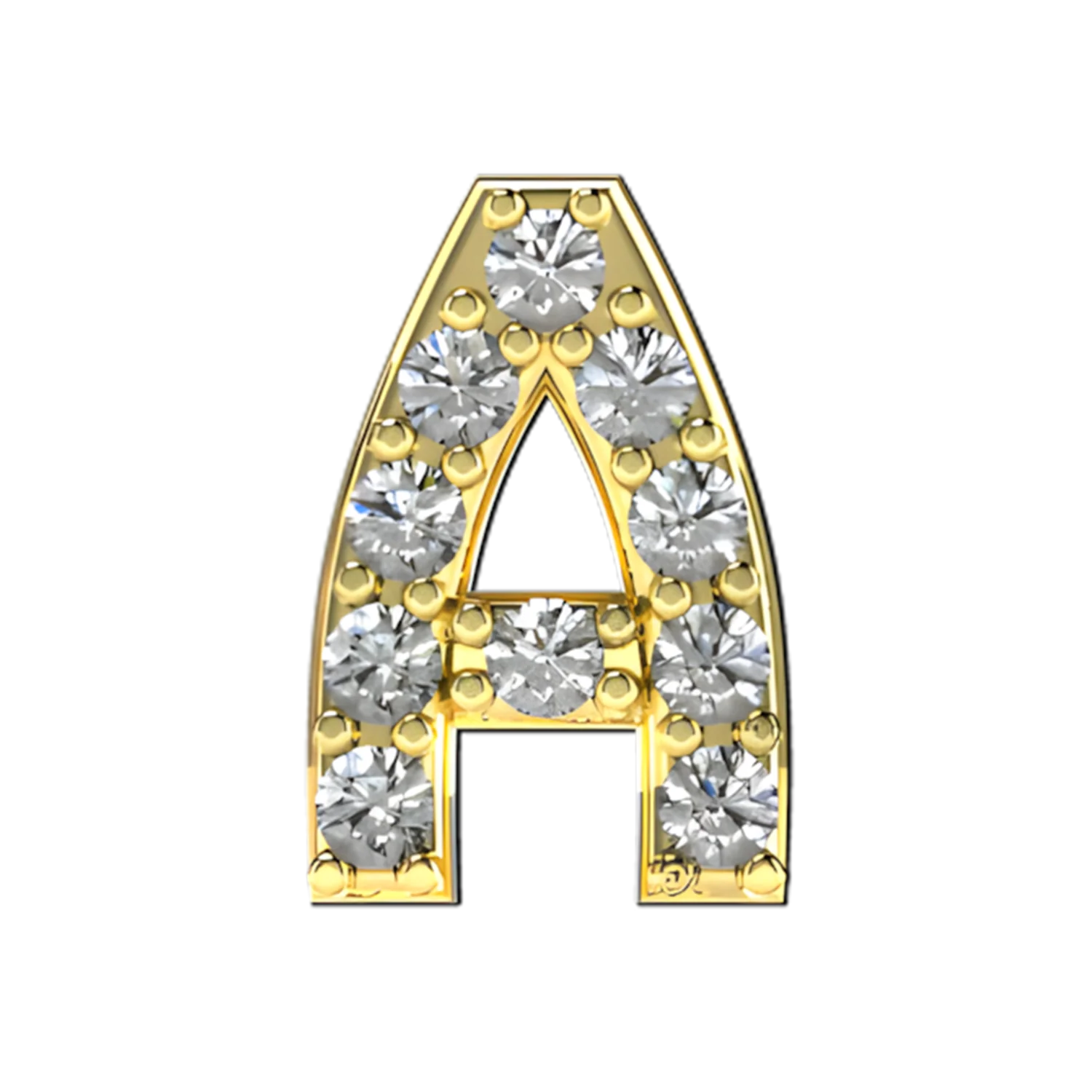 Pave Letter A Slider Necklace Charm