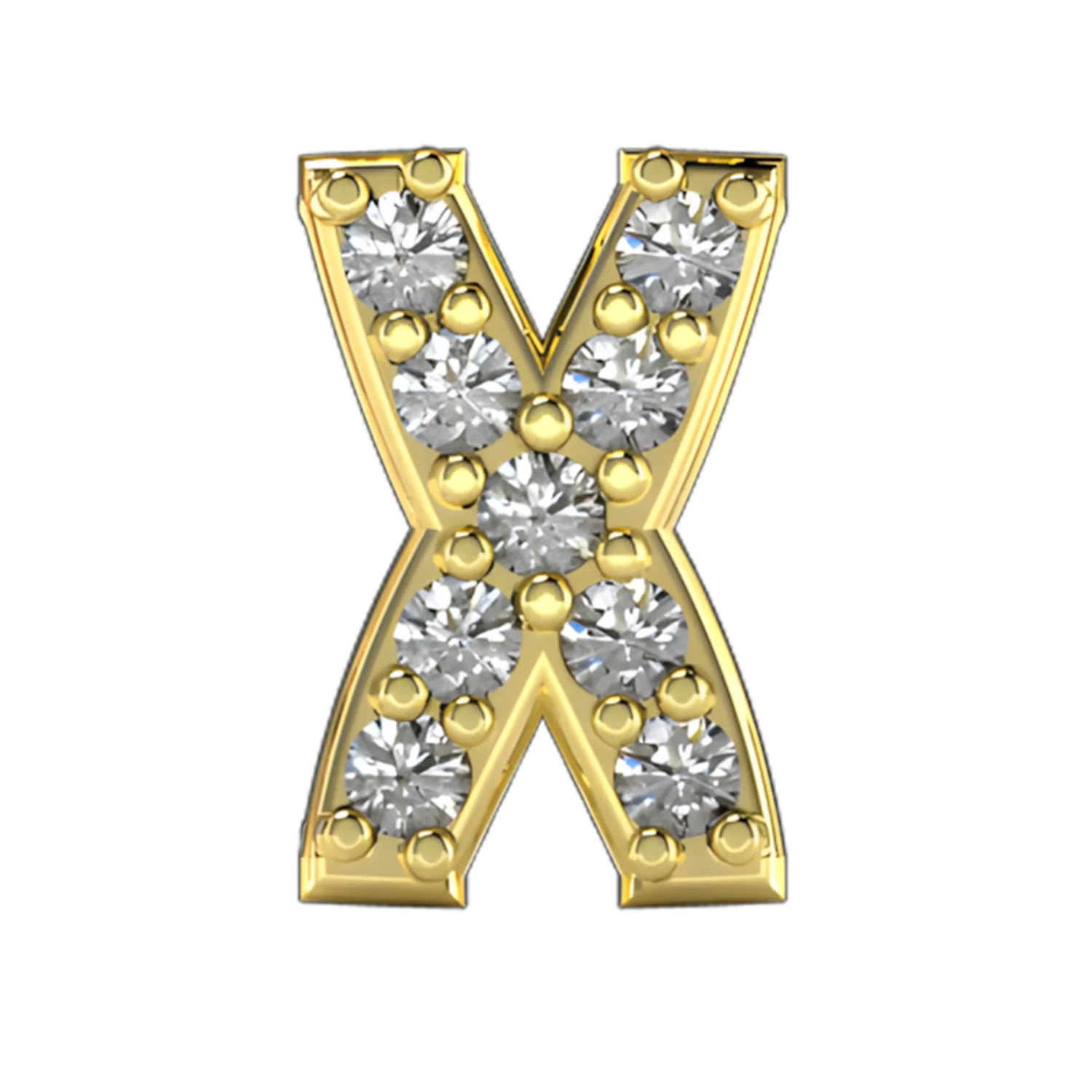 Pave Letter X Slider Necklace Charm
