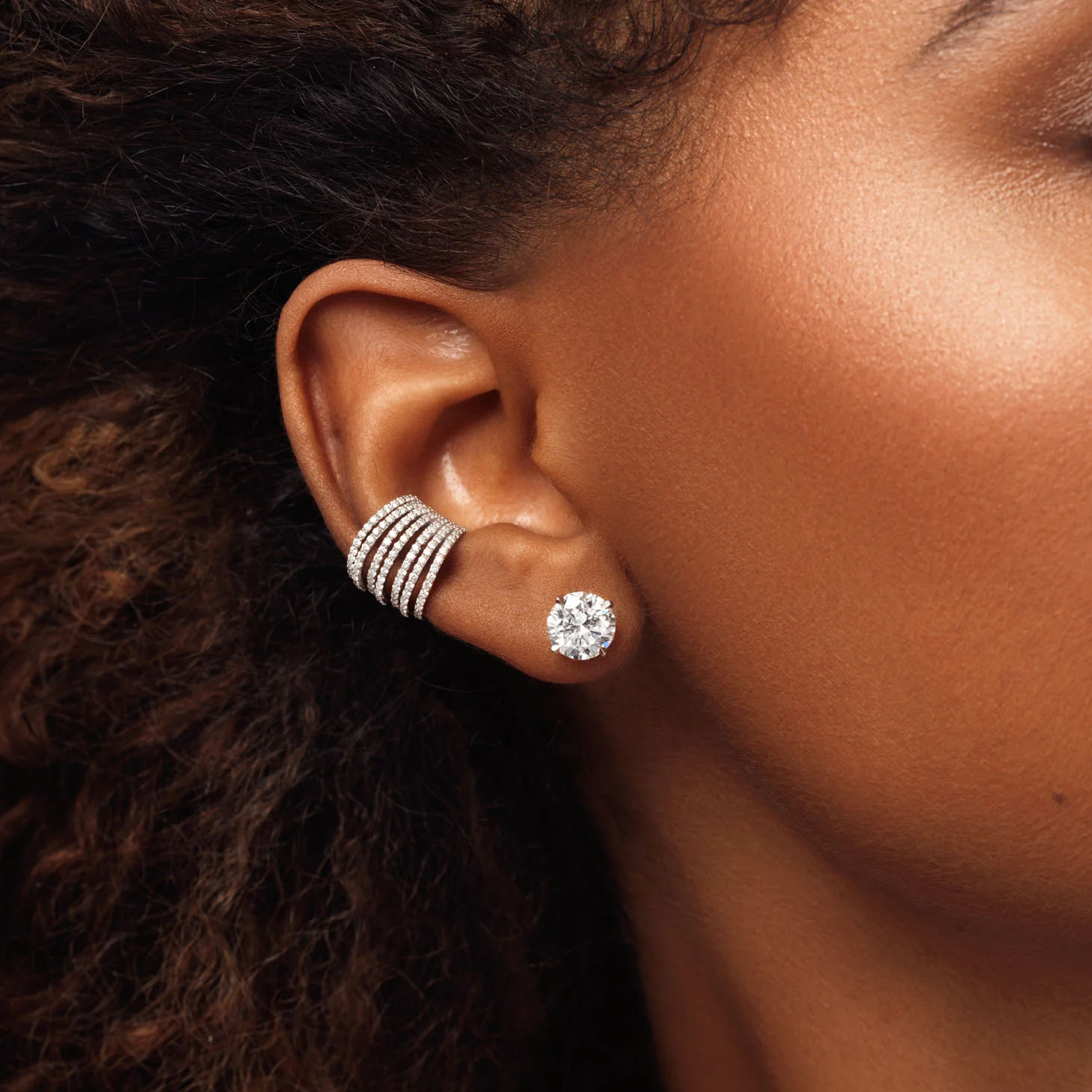 Astrid Pave Multi Row Ear Cuff - Image 3