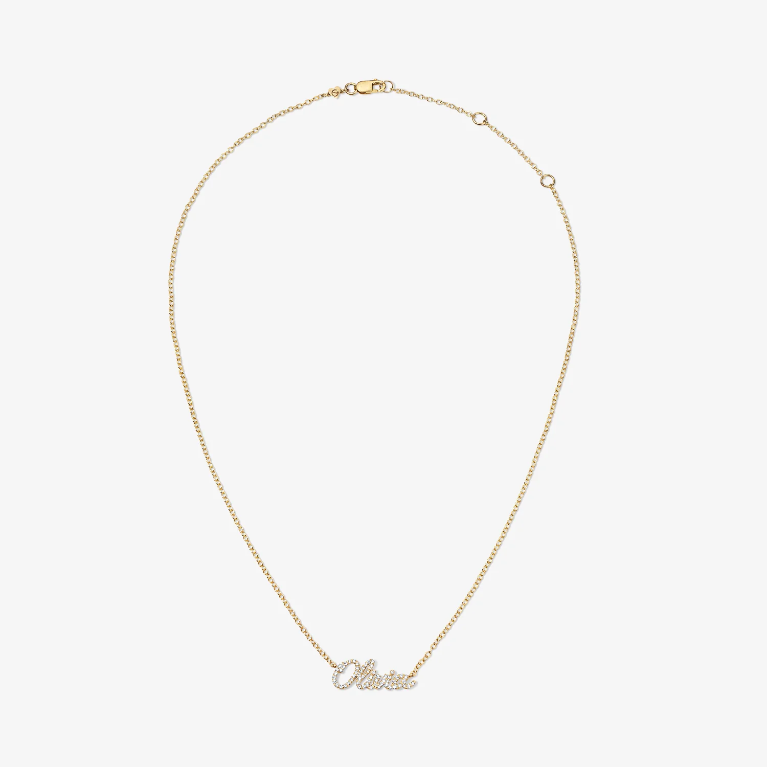 Pave Signature Script Necklace - Image 2